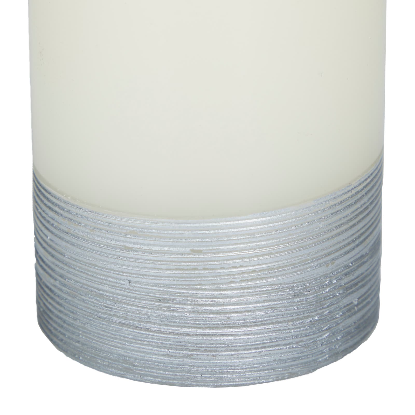Cream & Silver Traditional Flameless Candle Set