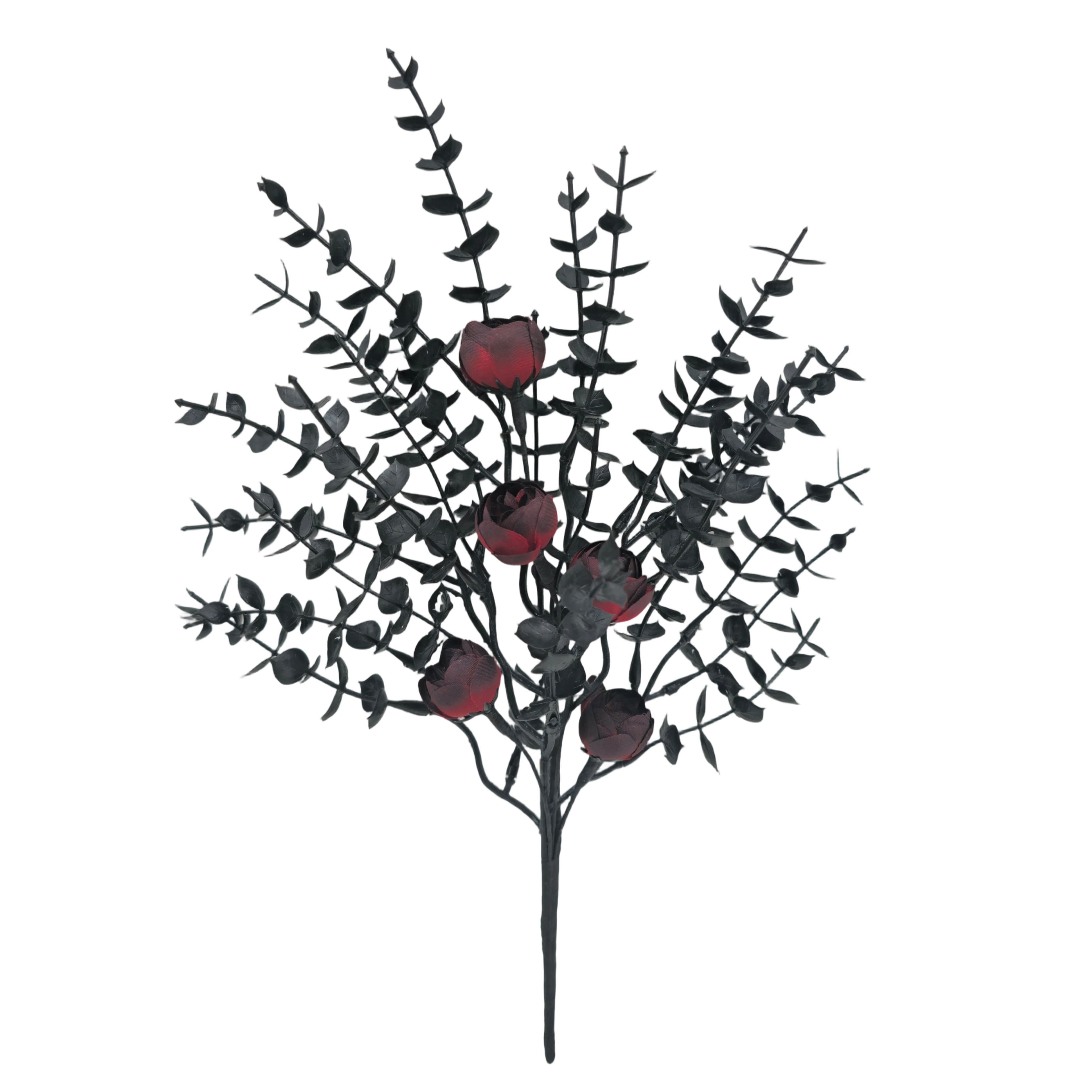 12.5" Dark Red Roses & Black Leaves Pick by Ashland®
