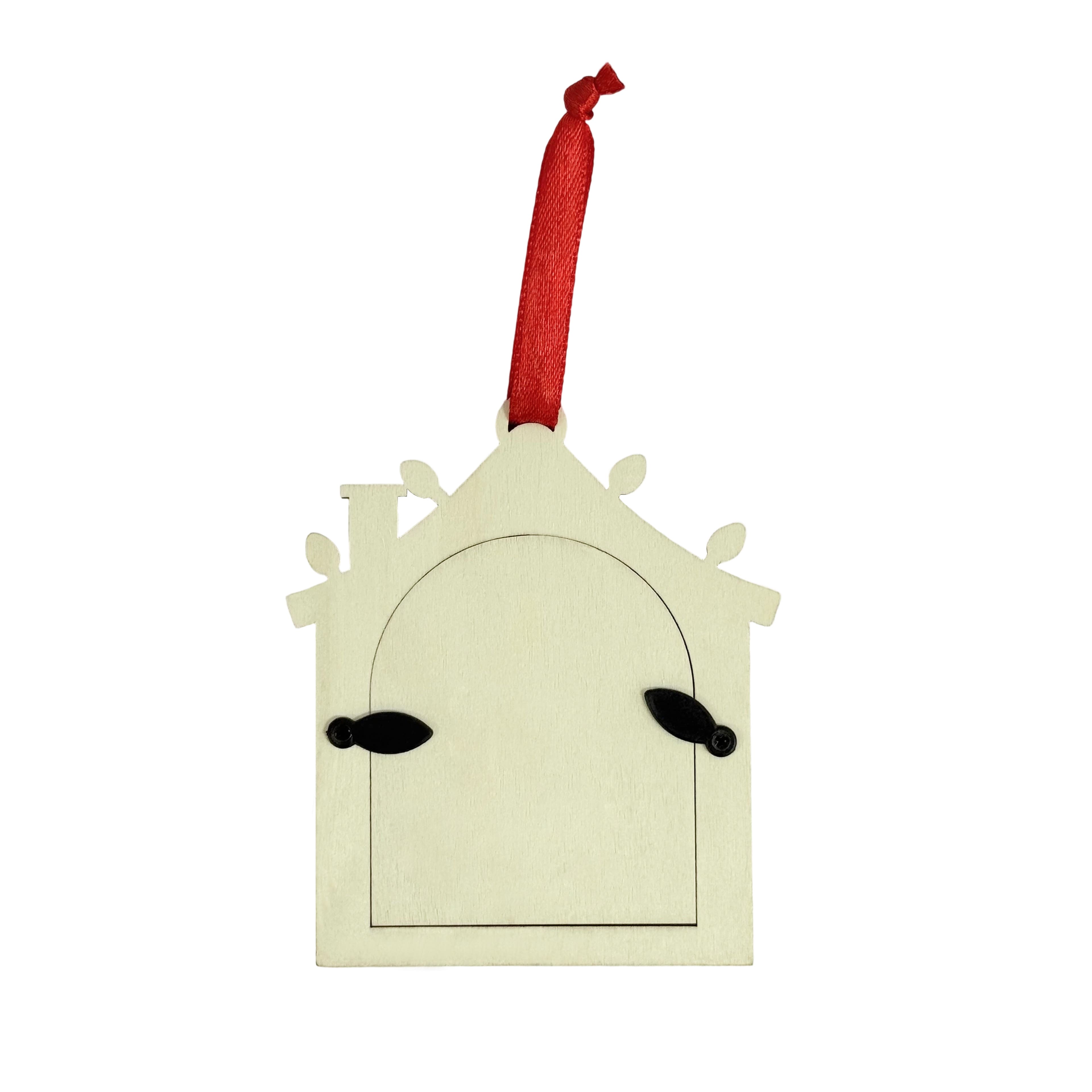 4" DIY Plywood Holiday House Ornament with Removeable Back by Make Market®