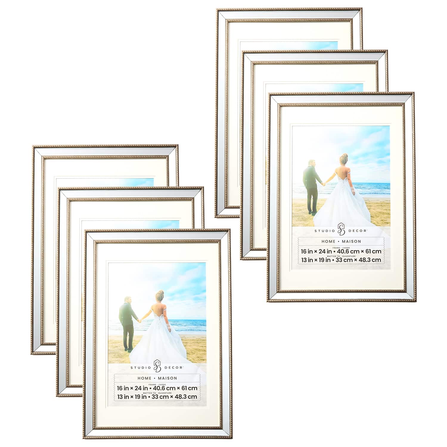 6 Pack: Home Mirrored Frame with Mat by Studio Décor®