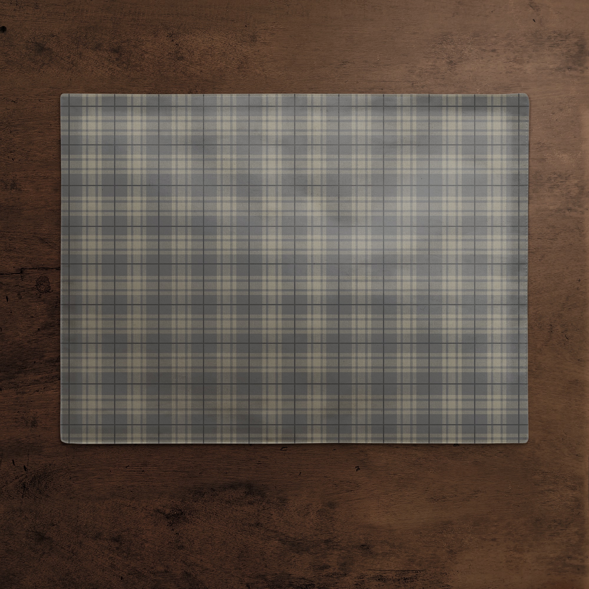 Dark Gray Plaid 18" x 14" Cotton Twill Placemat
