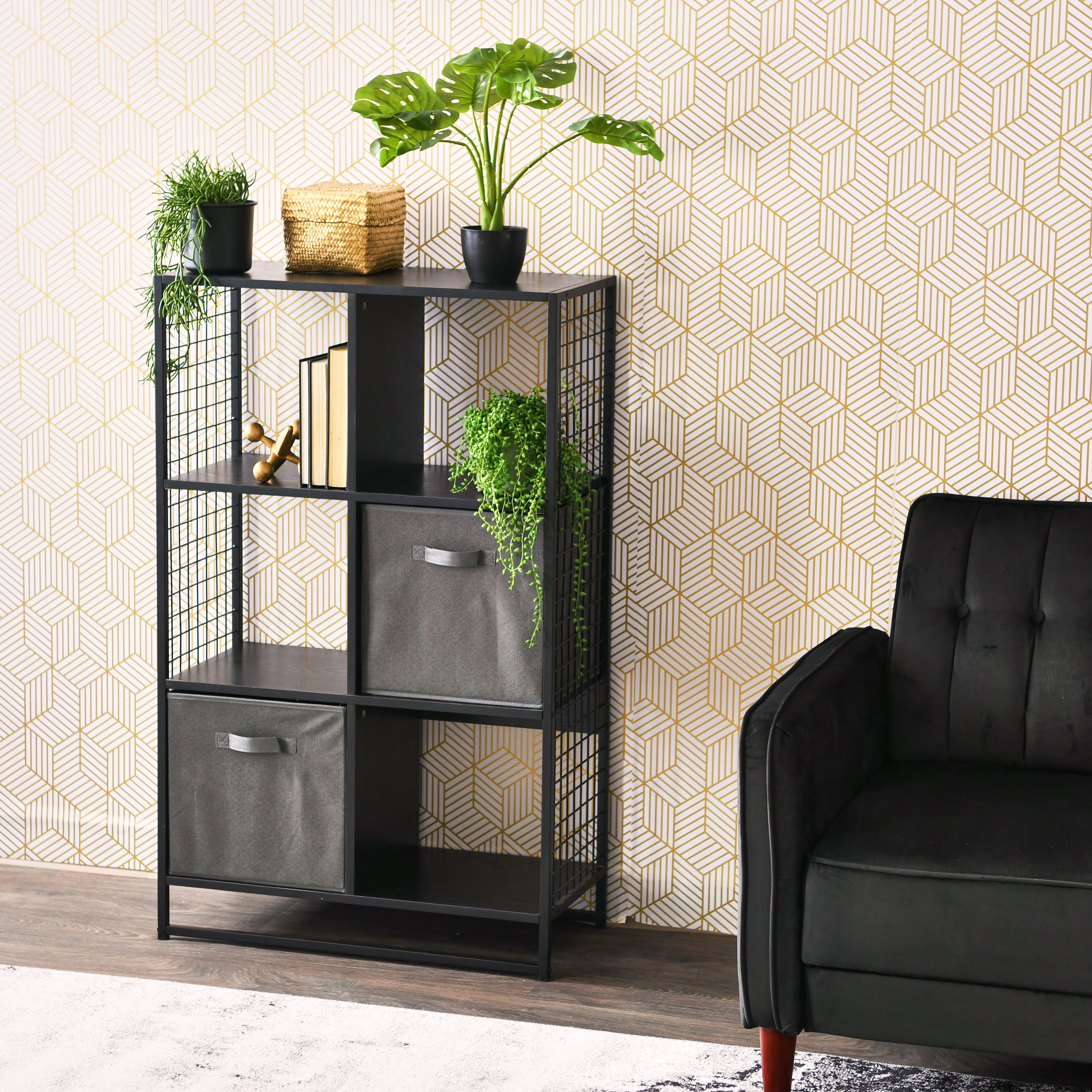 Household Essentials Trellis 6 Compartment Storage Bookshelf