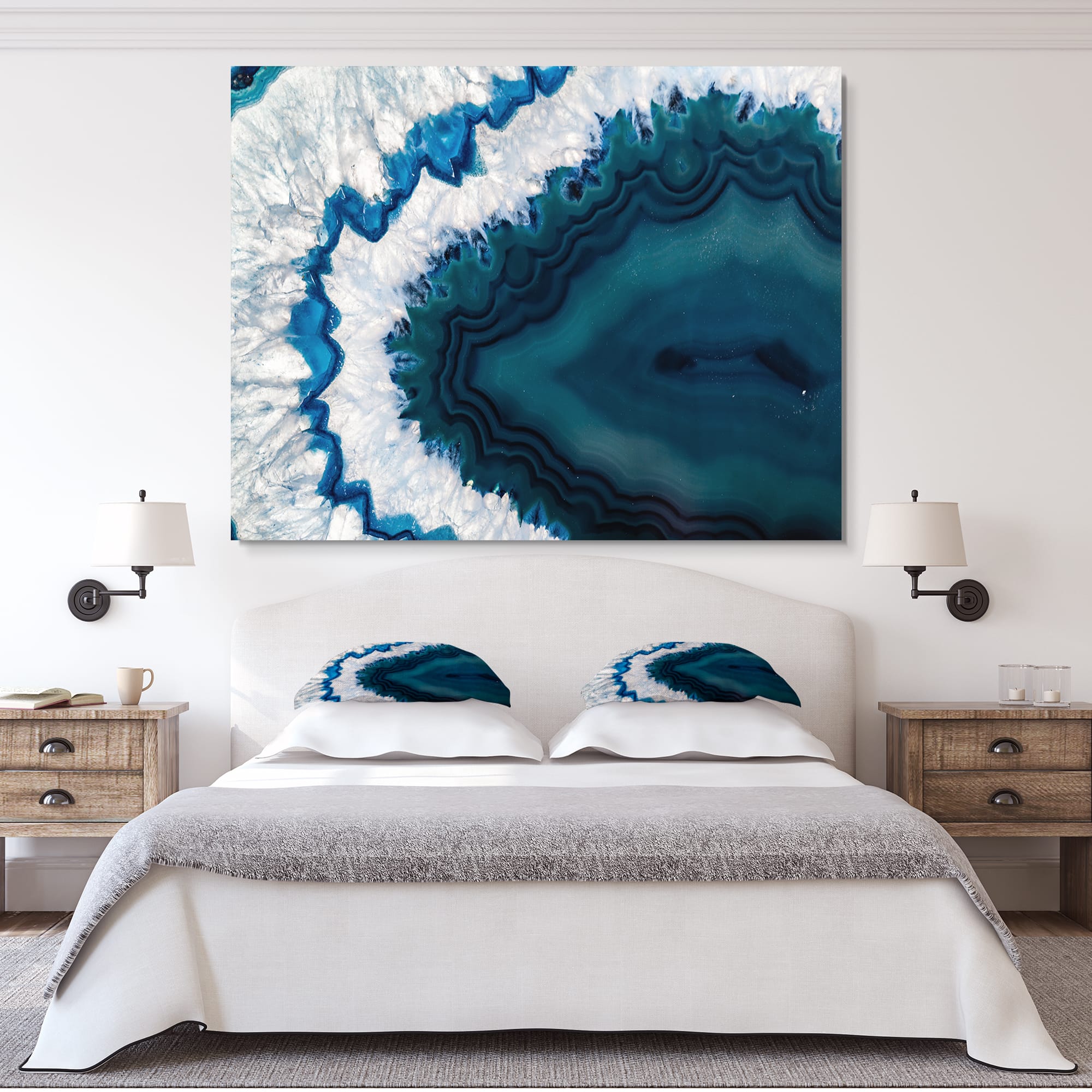 Designart - Blue Brazilian Geode - Abstract Canvas Wall Art Print