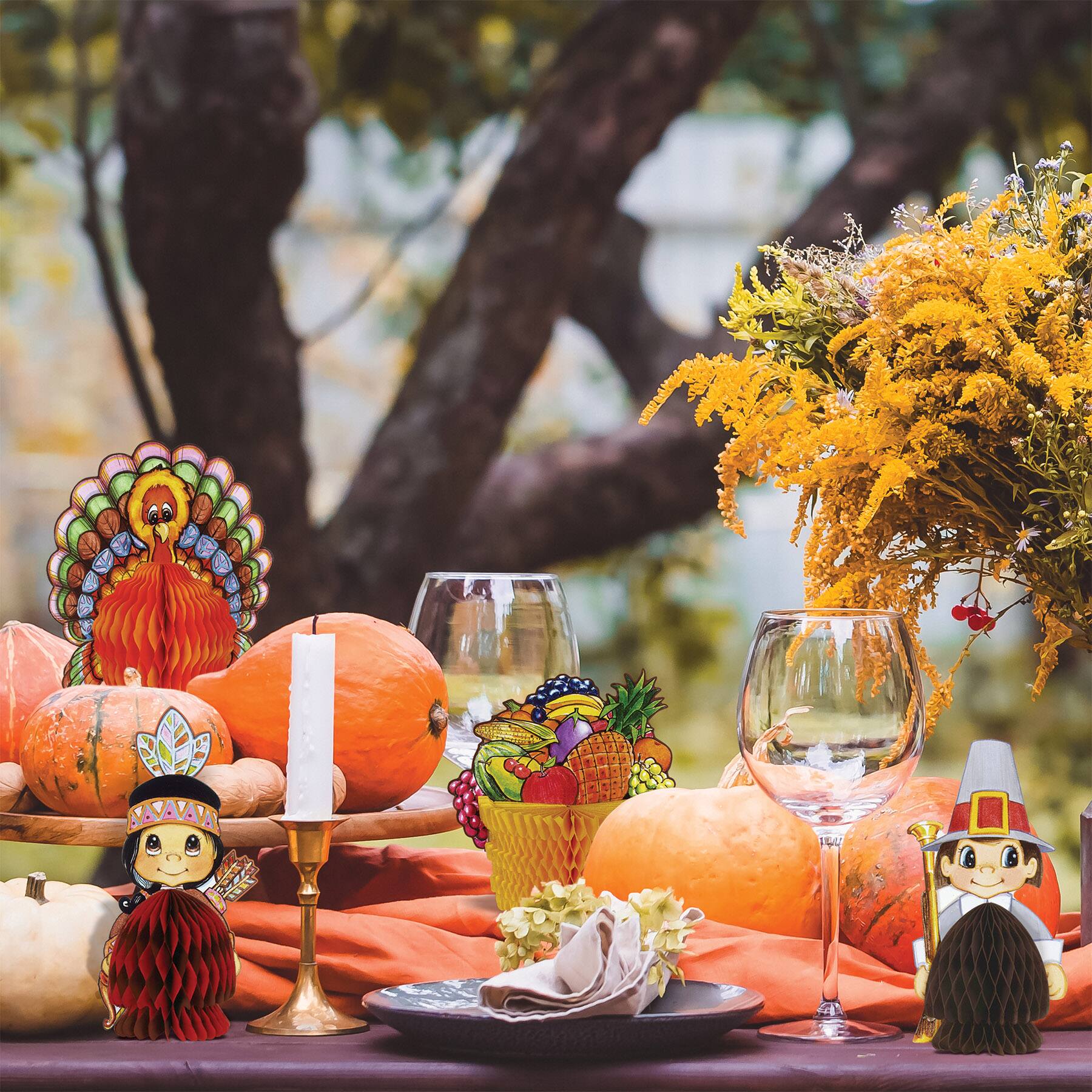 Beistle Thanksgiving Mini Centerpieces, 2 Packs of 4