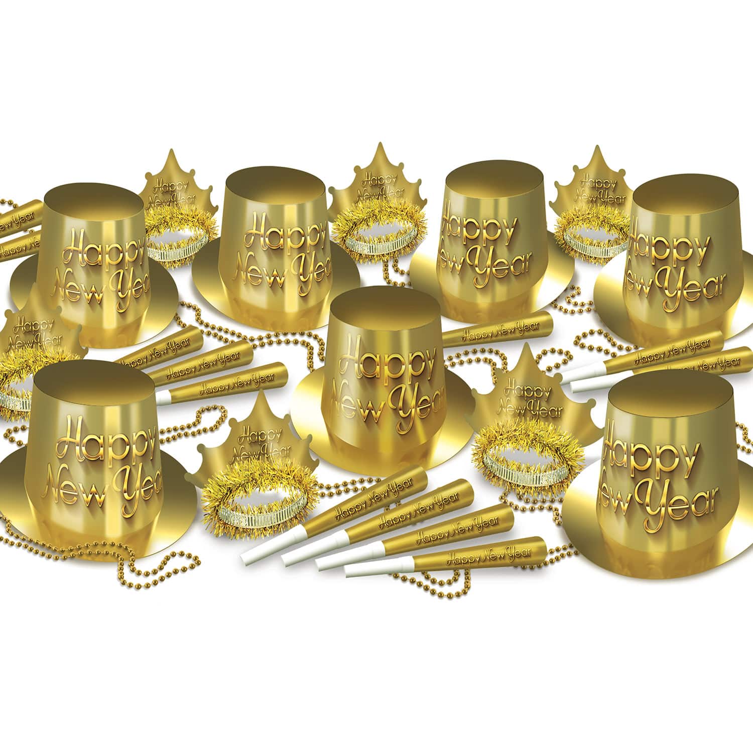 Beistle Golden New Year Assortment Kit for 50