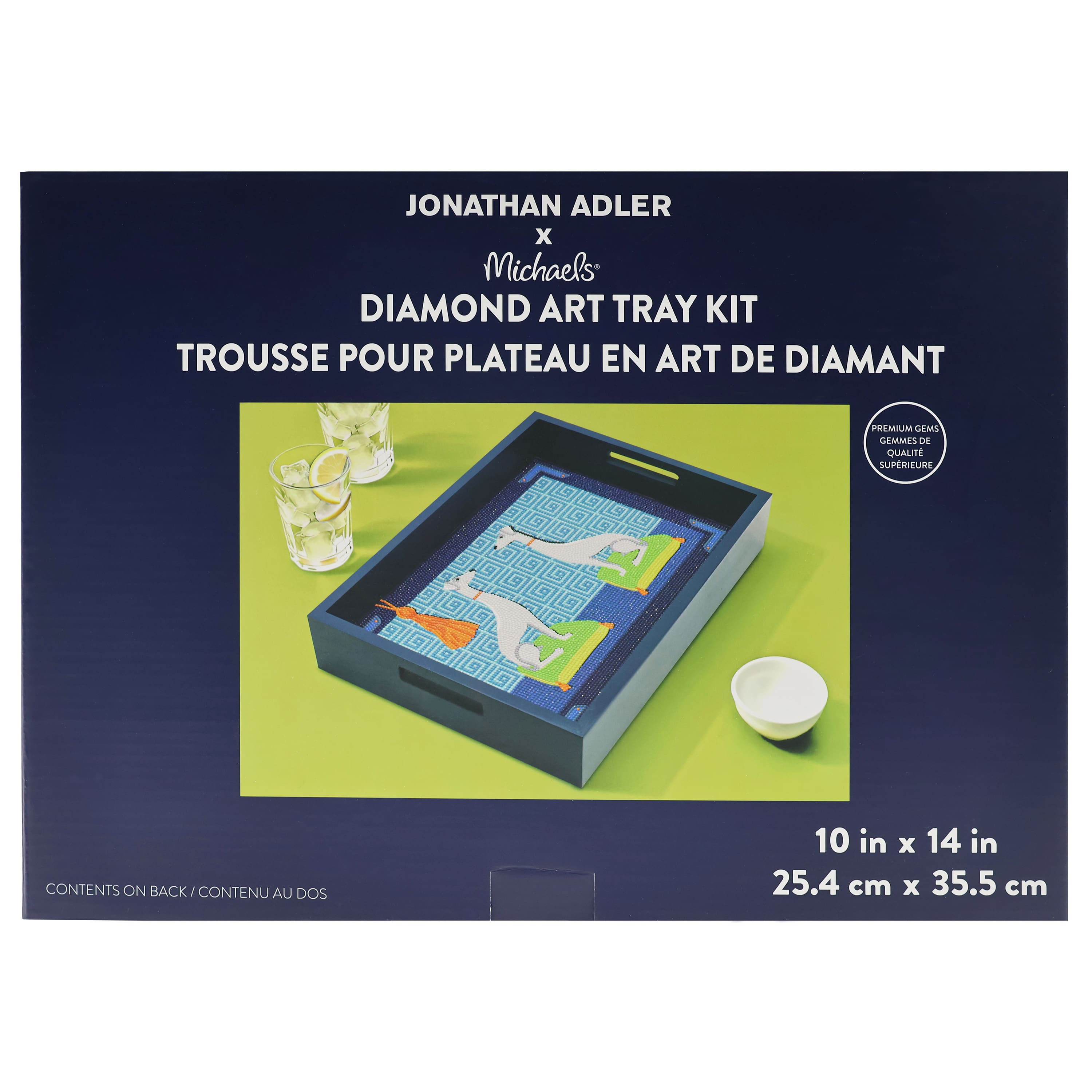 Jonathan Adler x Michaels 10" x 14" Greyhound Dog Pair Diamond Art Tray Kit