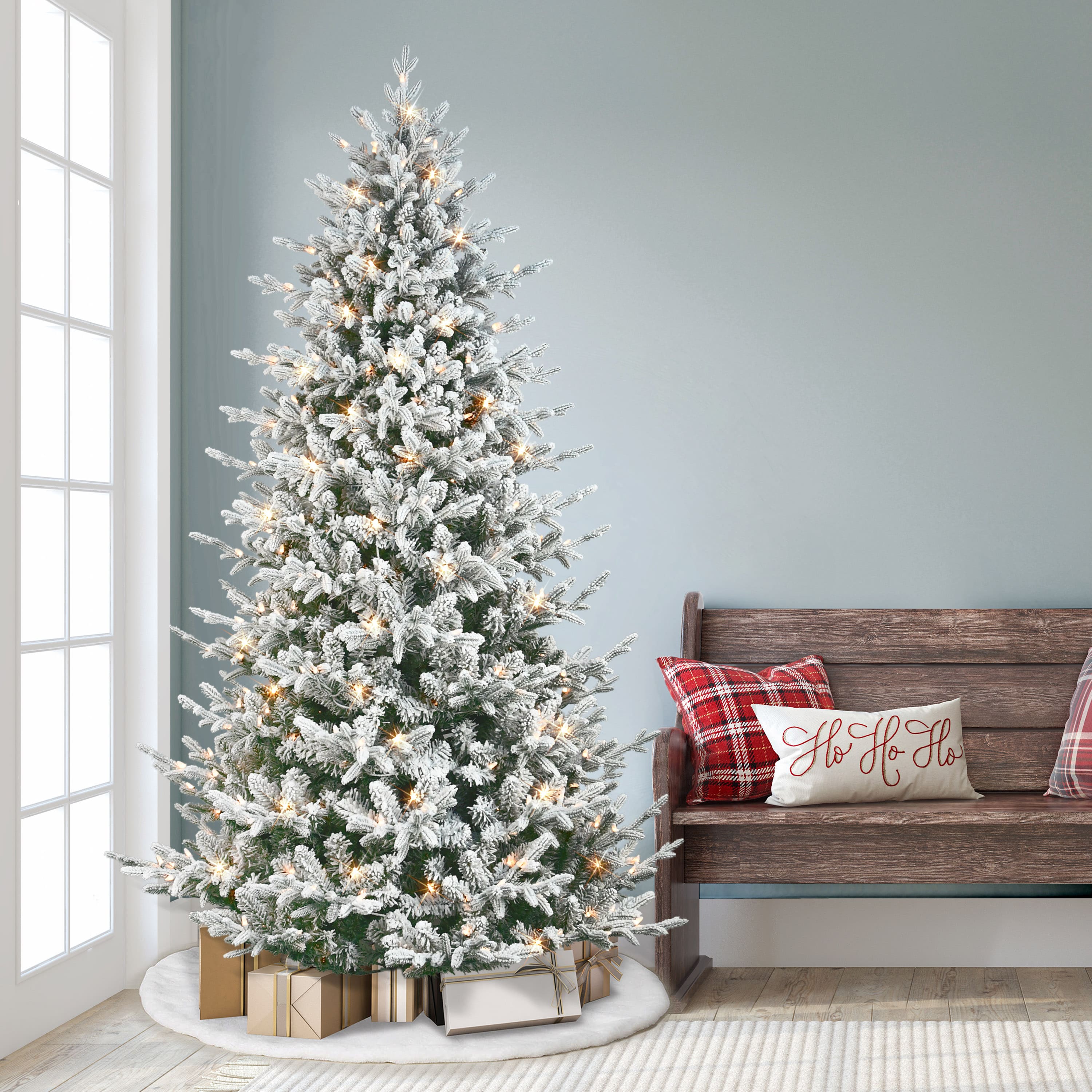 7.5ft. Pre-Lit Boulderwood Spruce Artificial Christmas Tree, Clear Lights
