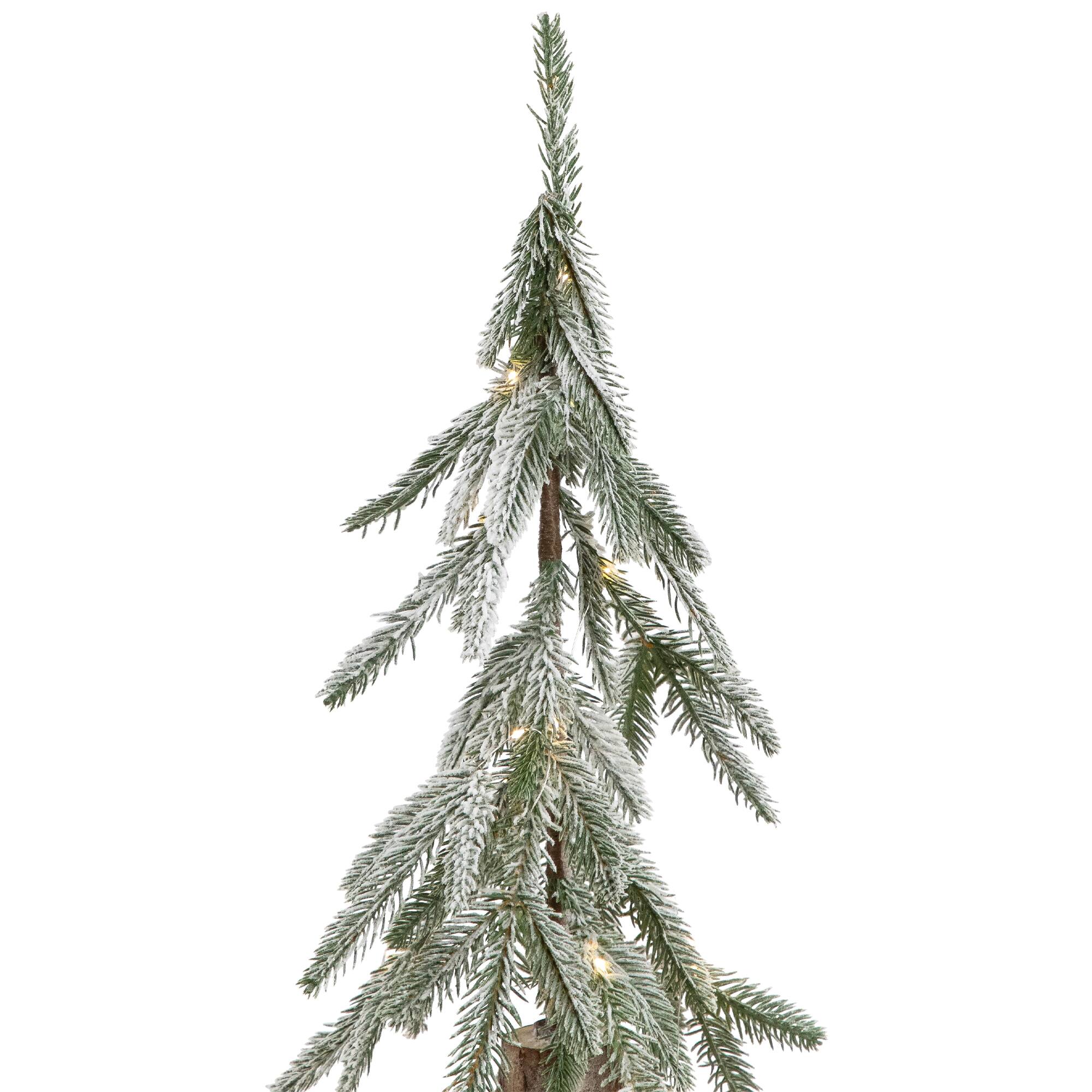 3ft. Pre-Lit Flocked Alpine Artificial Christmas Tree, Clear Lights
