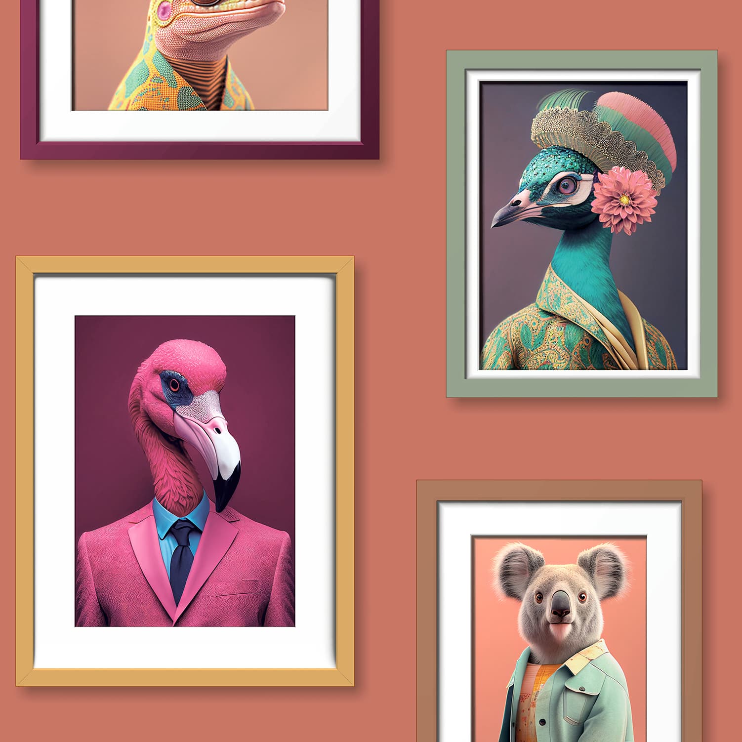Designs Direct Funky Animal Portraits Wallpaper
