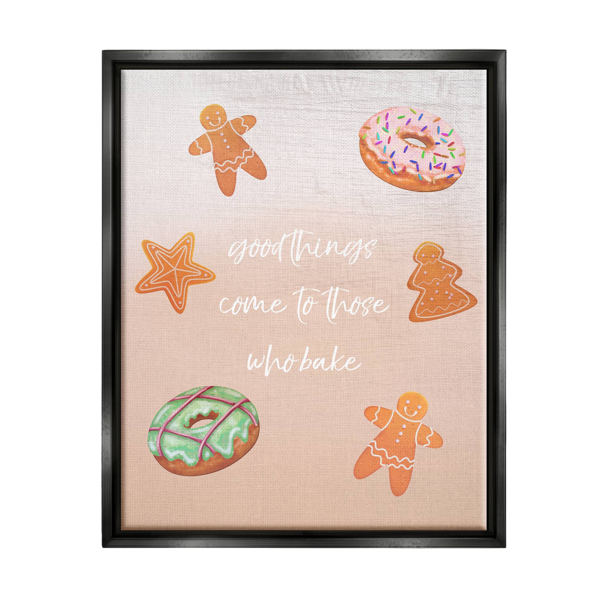 Stupell Industries Those Who Bake Holiday Cookies Framed Floater Canvas Wall Art