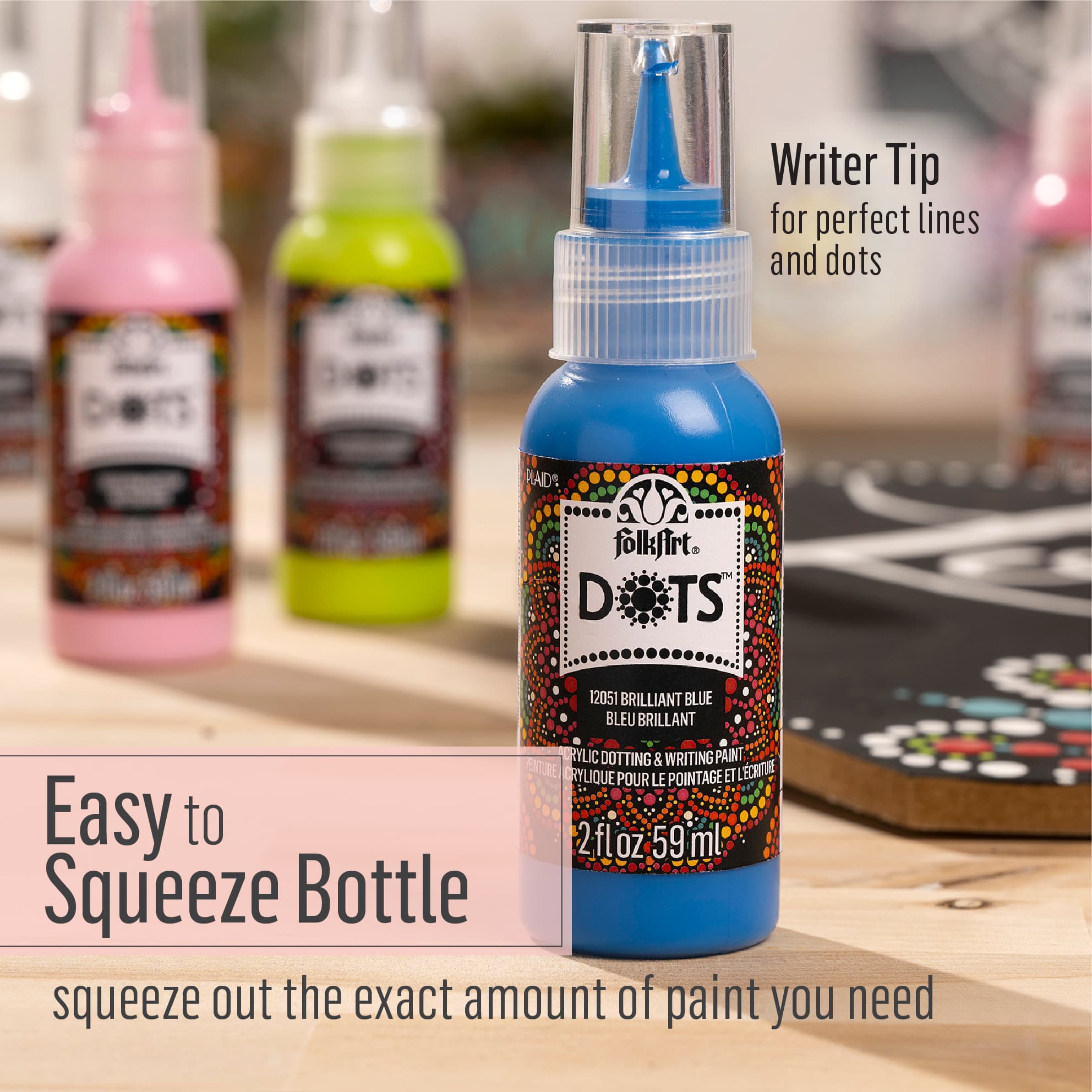 12 Pack: FolkArt® Dots™ Acrylic Dotting & Writing Paint