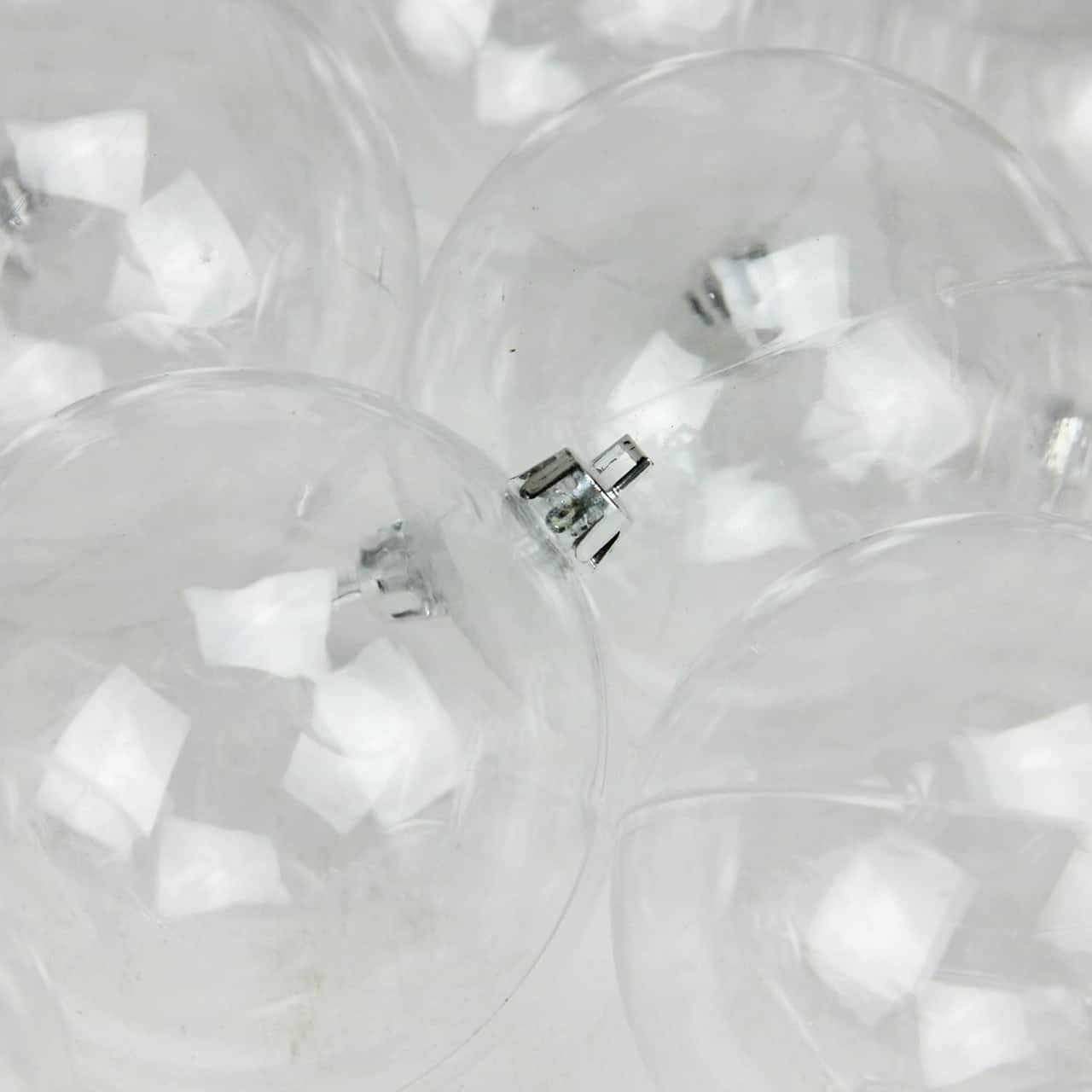 12ct. 4" Clear Shatterproof Shiny Christmas Ball Ornaments