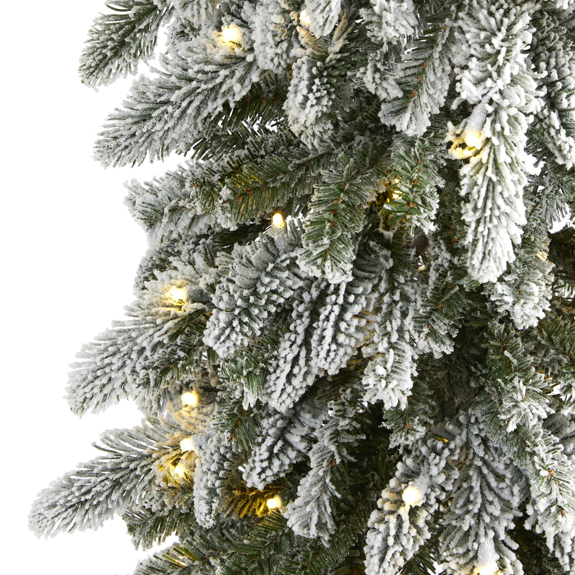 7.5ft. Pre-Lit Flocked Washington Alpine Artificial Christmas Tree, Warm White LED Lights
