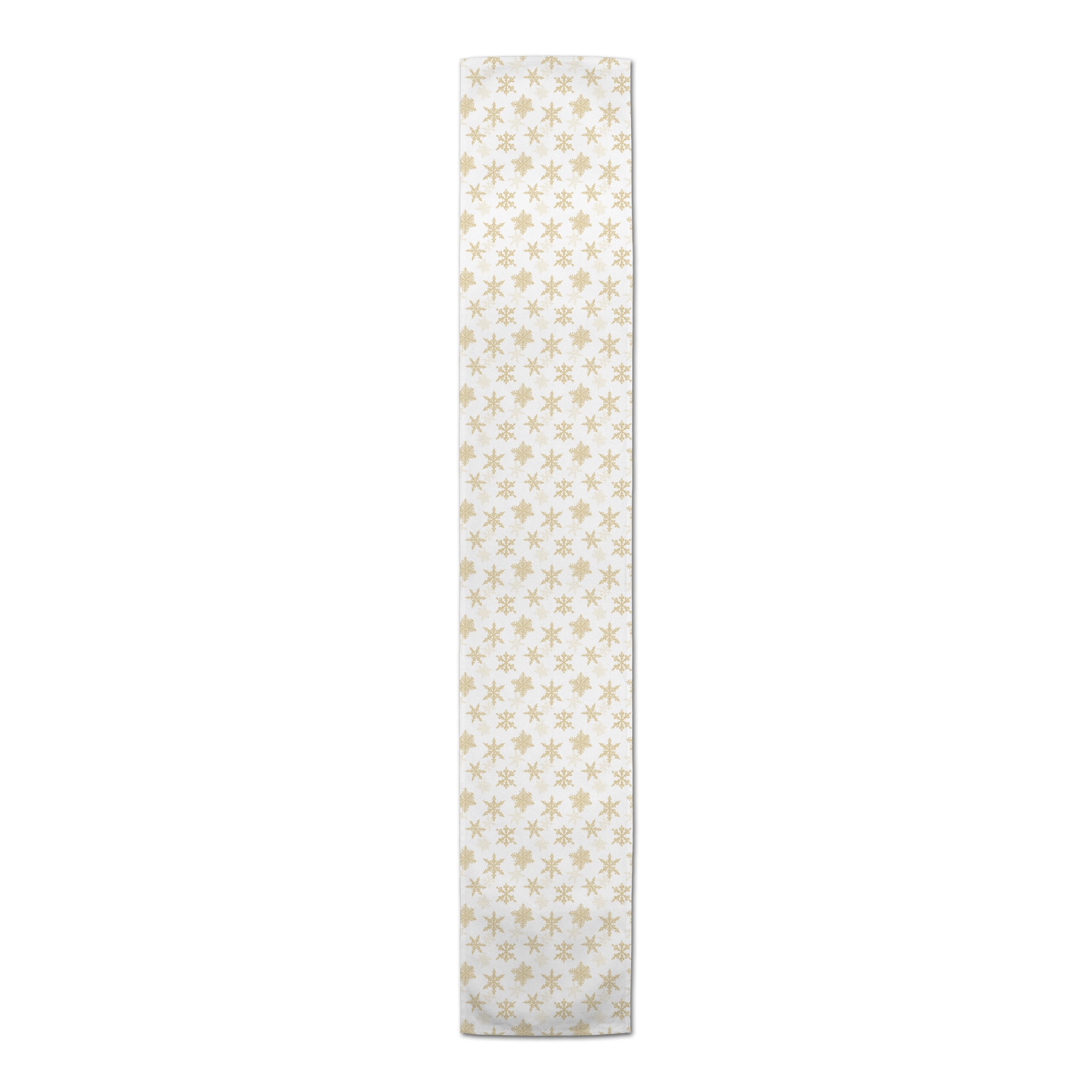 90" Cream Snowflakes Poly Twill Table Runner