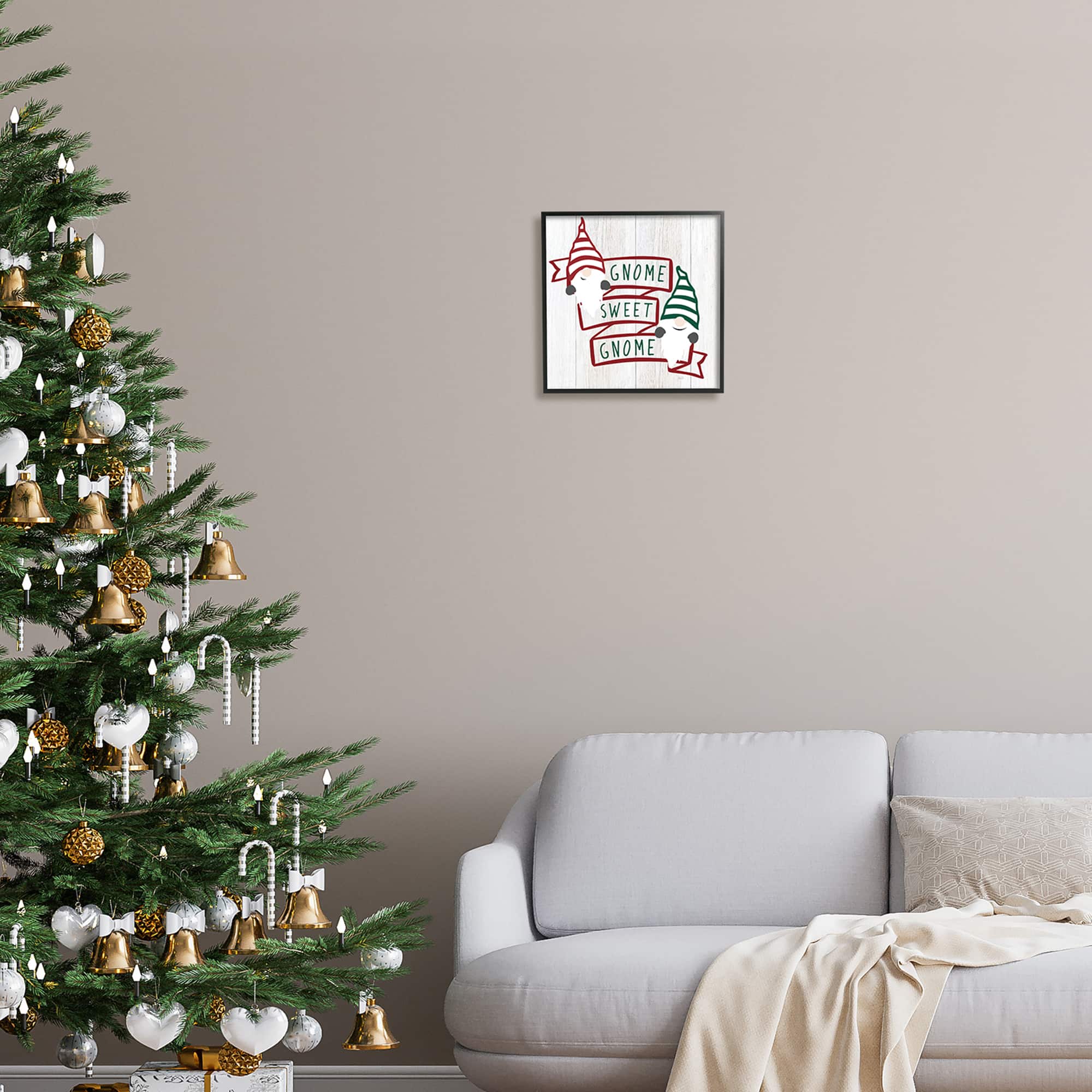 Stupell Industries Sweet Gnome Banner Phrase Framed Giclee Art