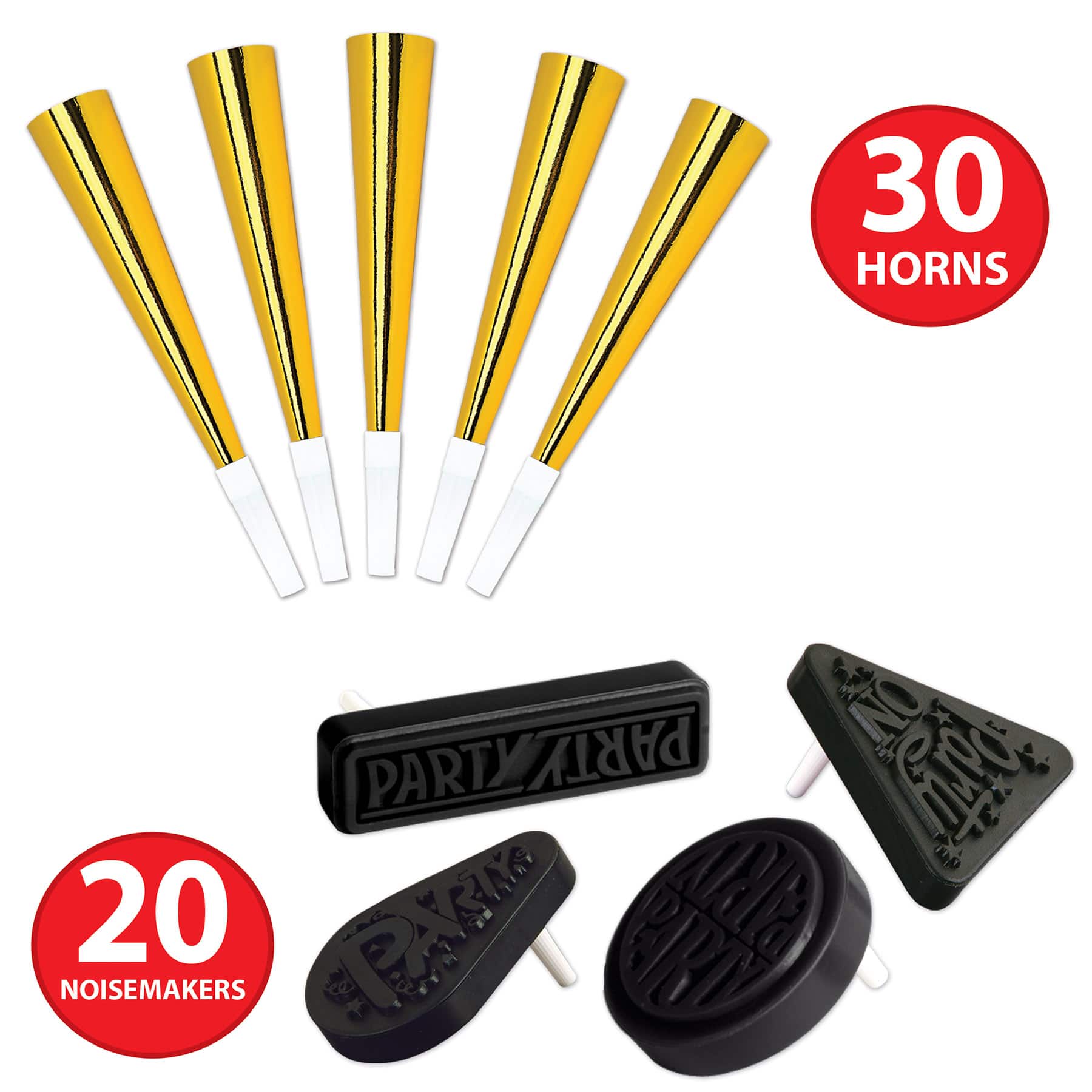 Beistle Black & Gold New Year Legacy Party Favor Kit for 50