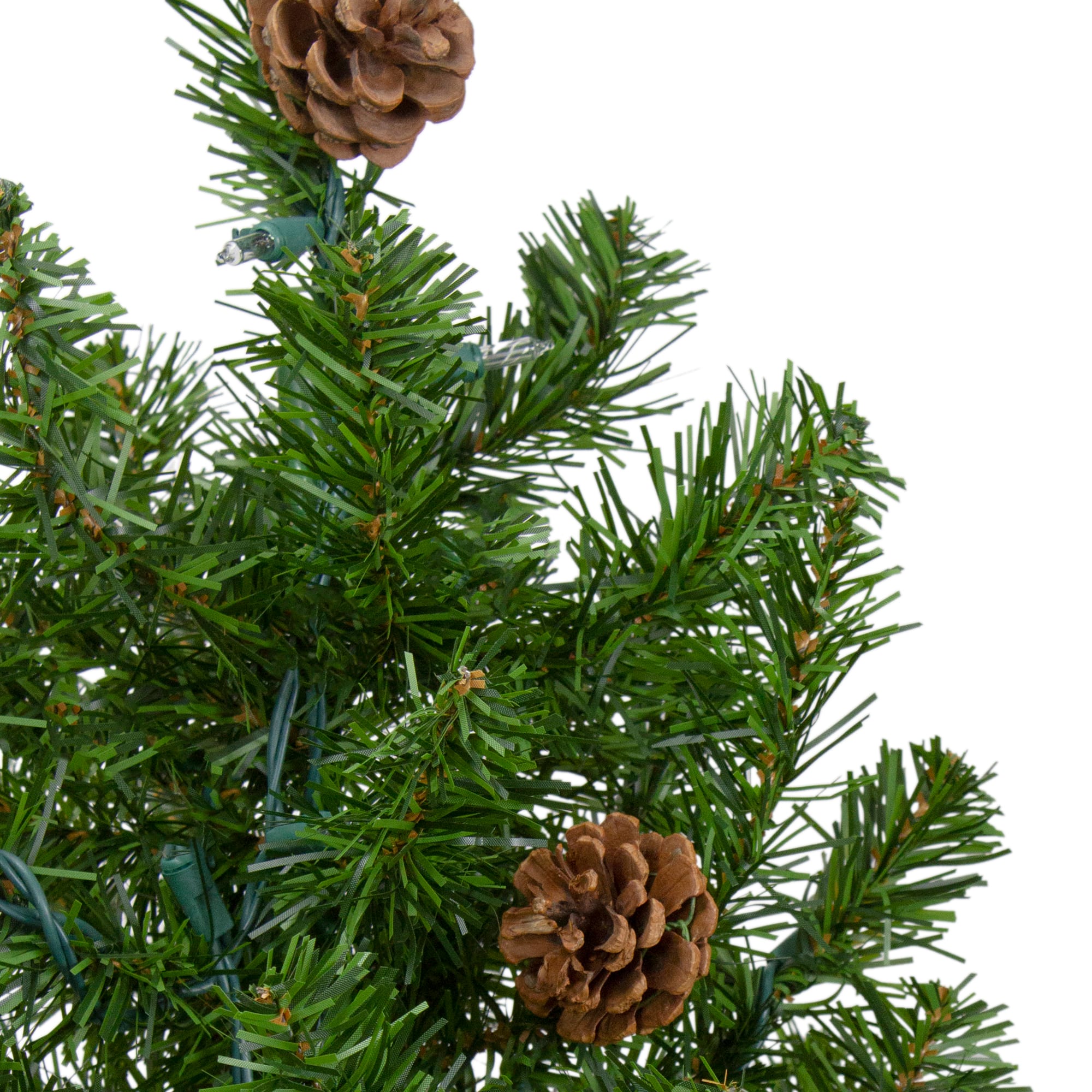 3ft. Pre-Lit Canadian Pine with Pinecones Artificial Christmas Tree, Warm White Lights