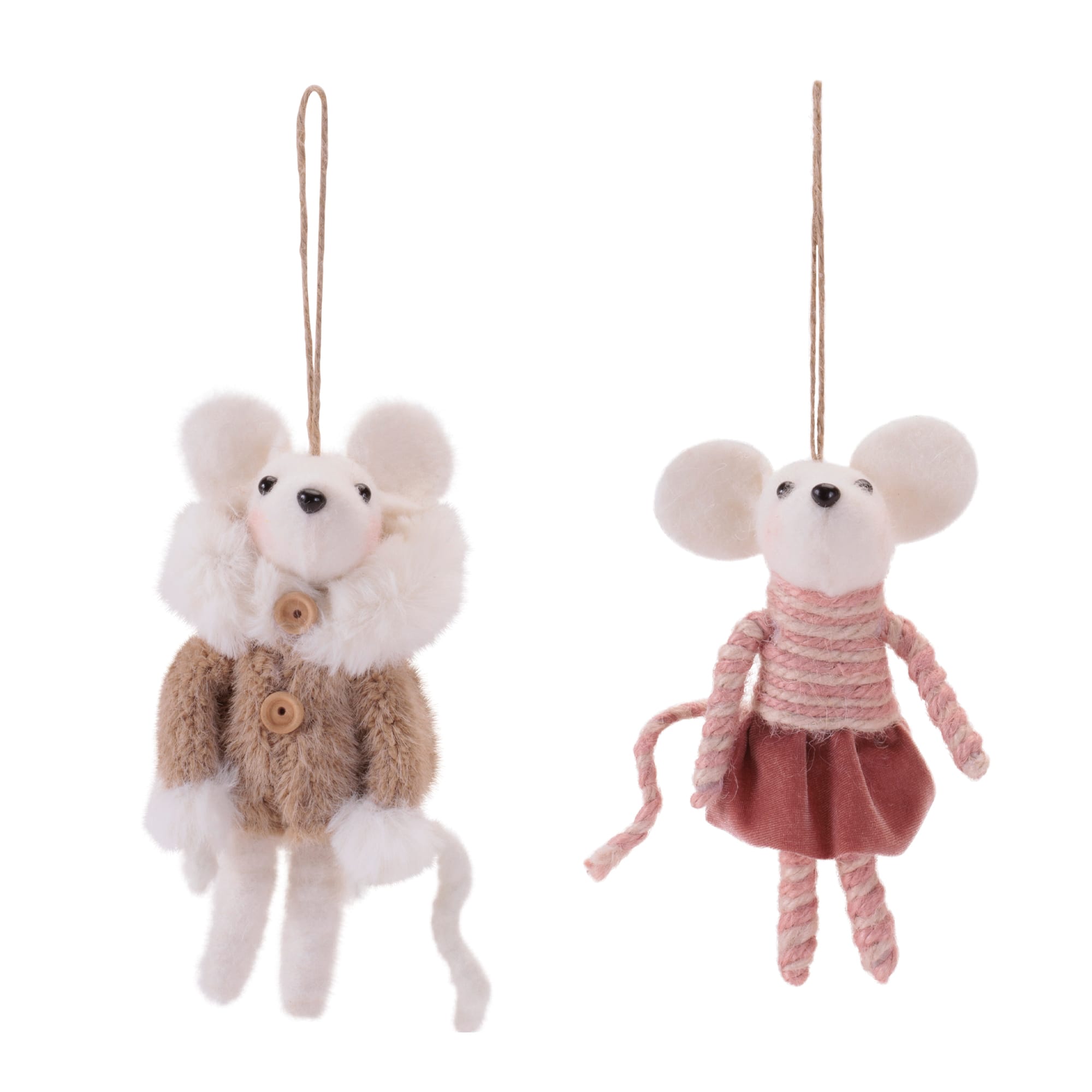 Melrose Pink Mouse Ornaments Set