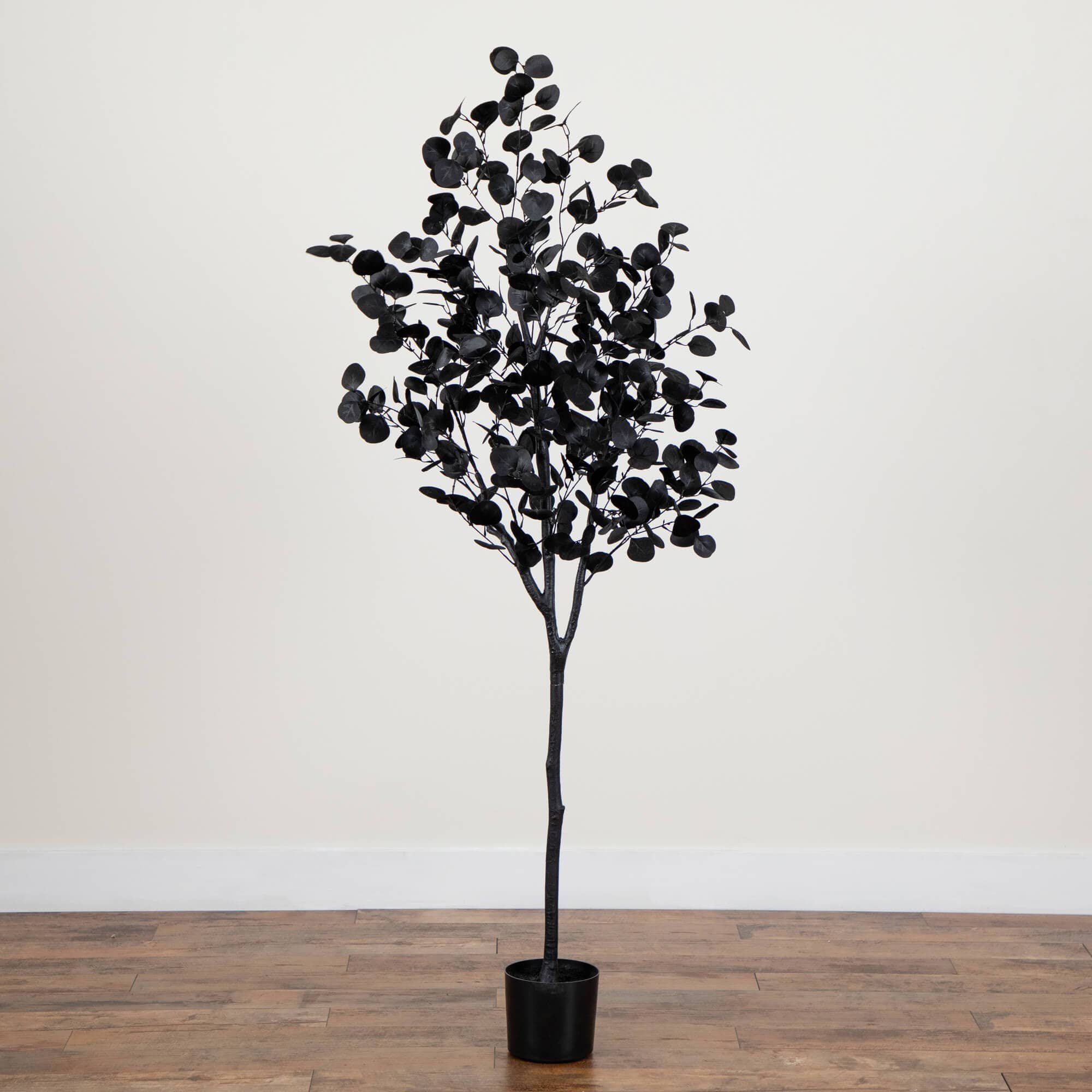 6ft. Artificial Halloween Black Eucalyptus Tree