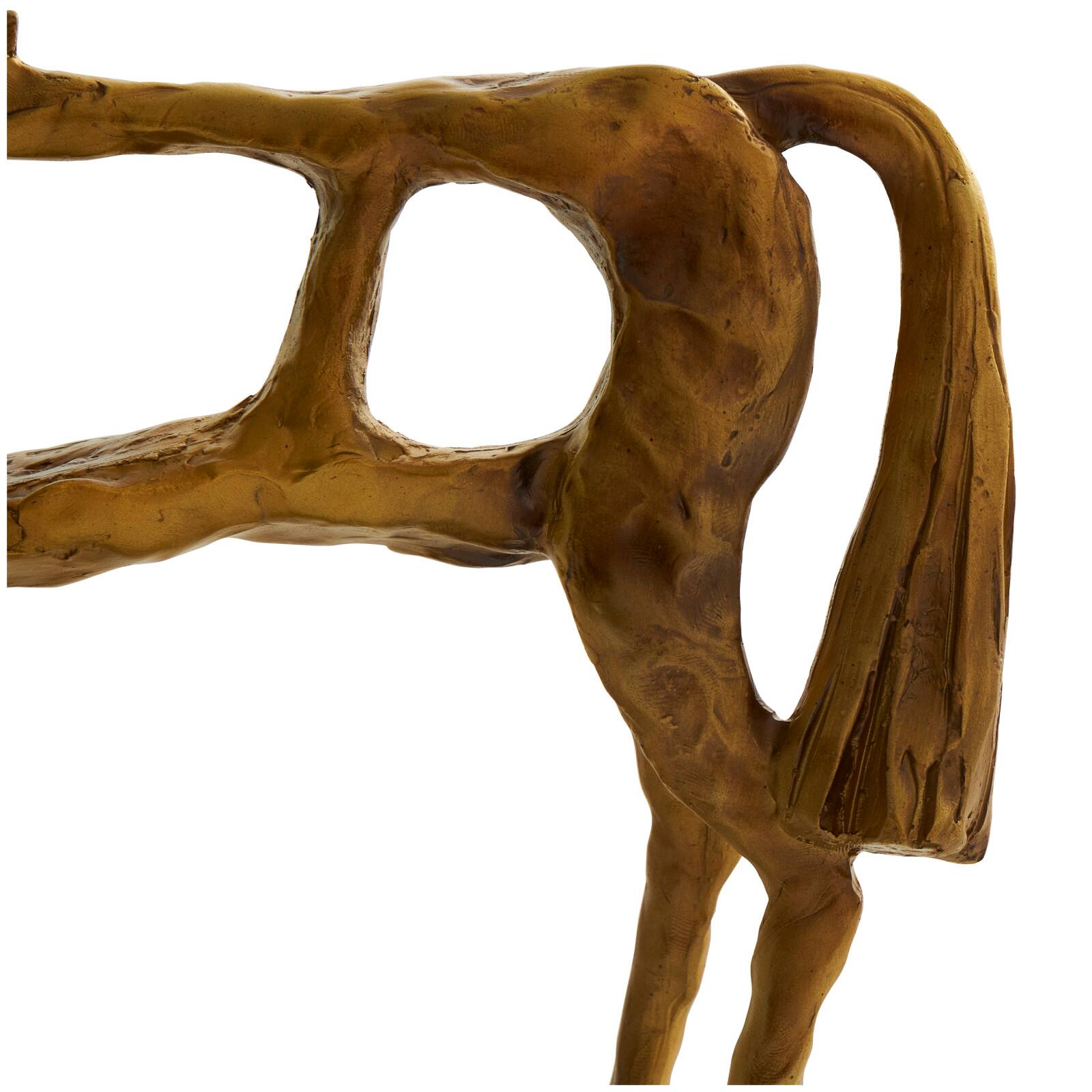 13" Gold Horse Slim Frame Textured Sculpture
