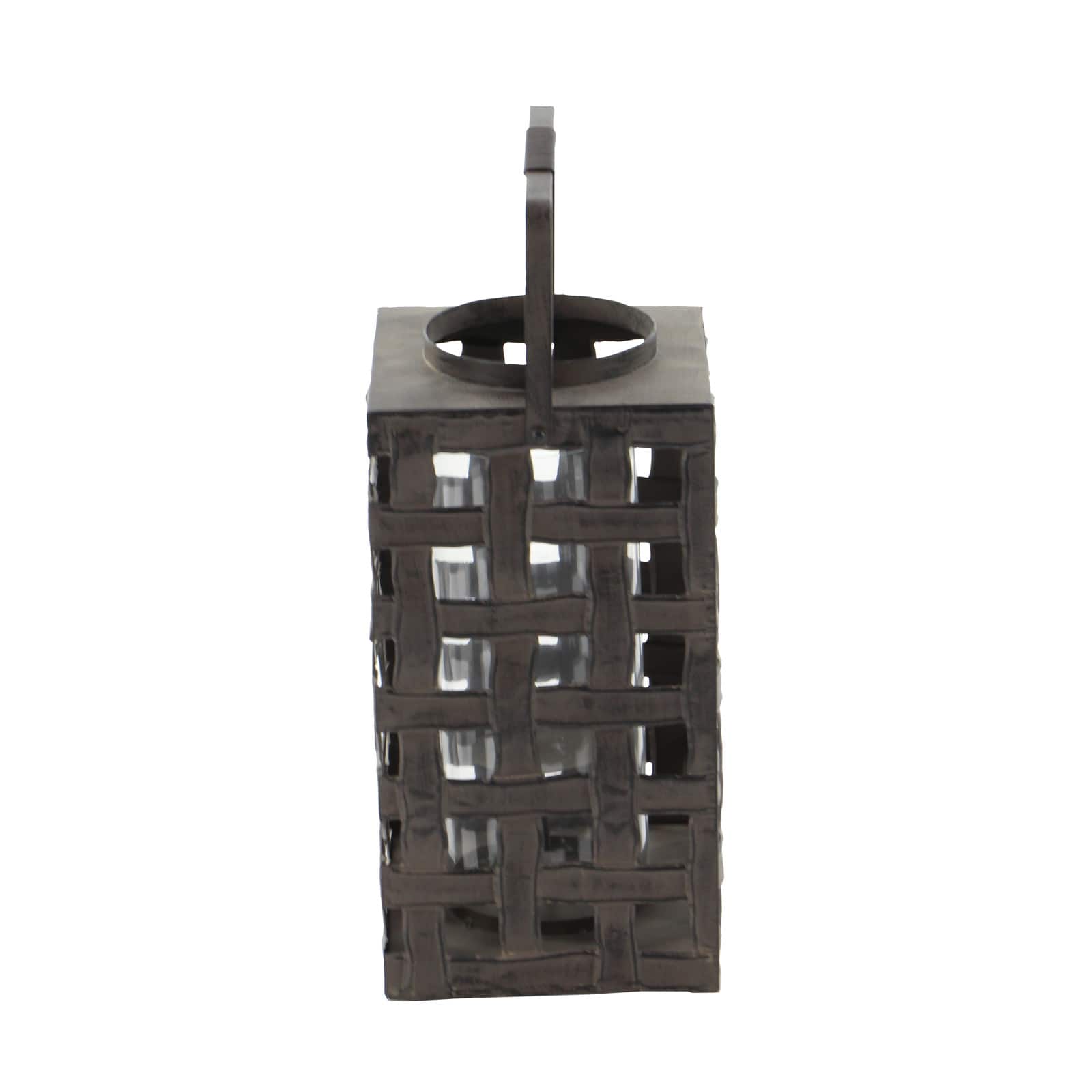 20" Black Iron Industrial Candle Holder Lantern