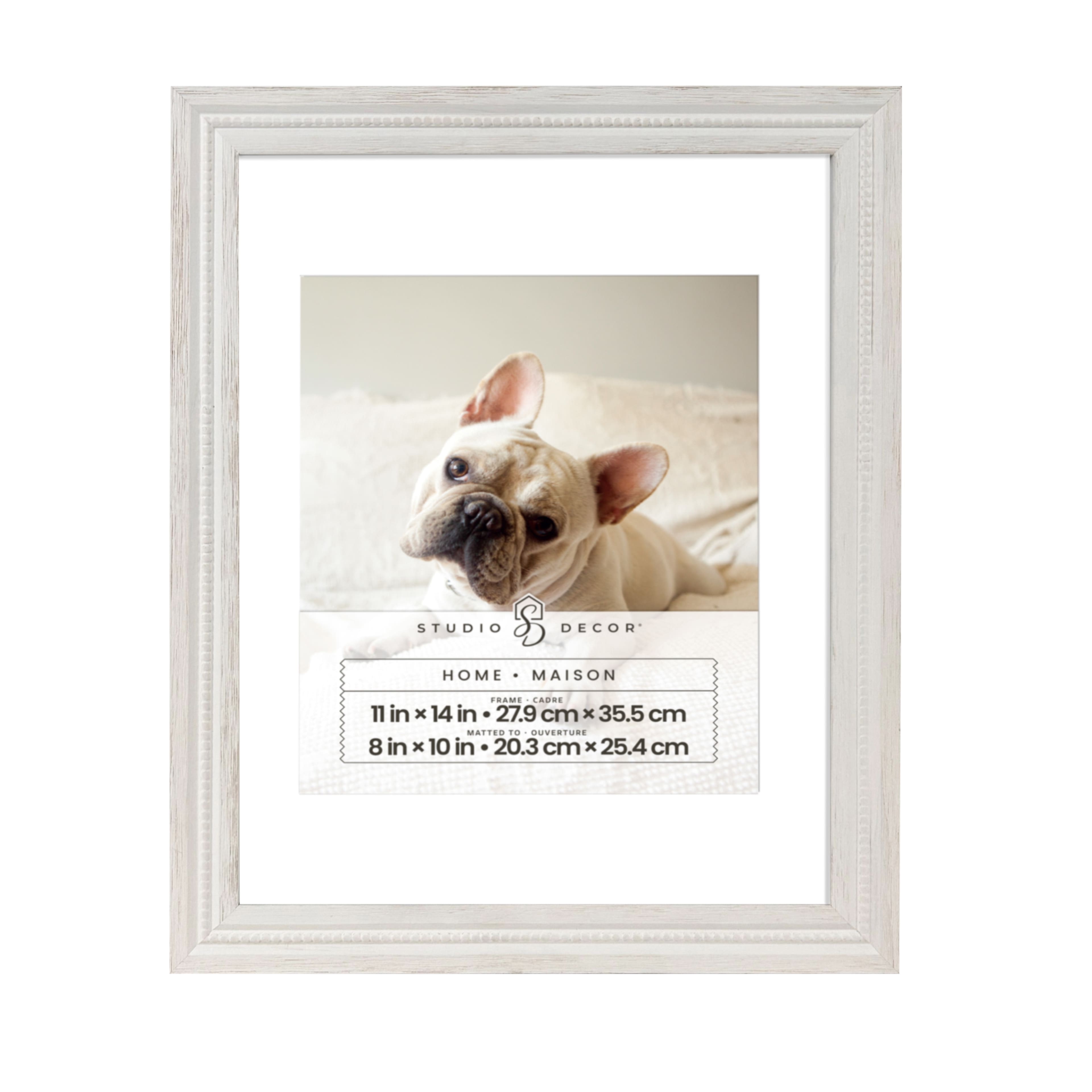 6 Pack: Home 8" x 10" Whitewash Grooved Wood Frame with Mat by Studio Décor®