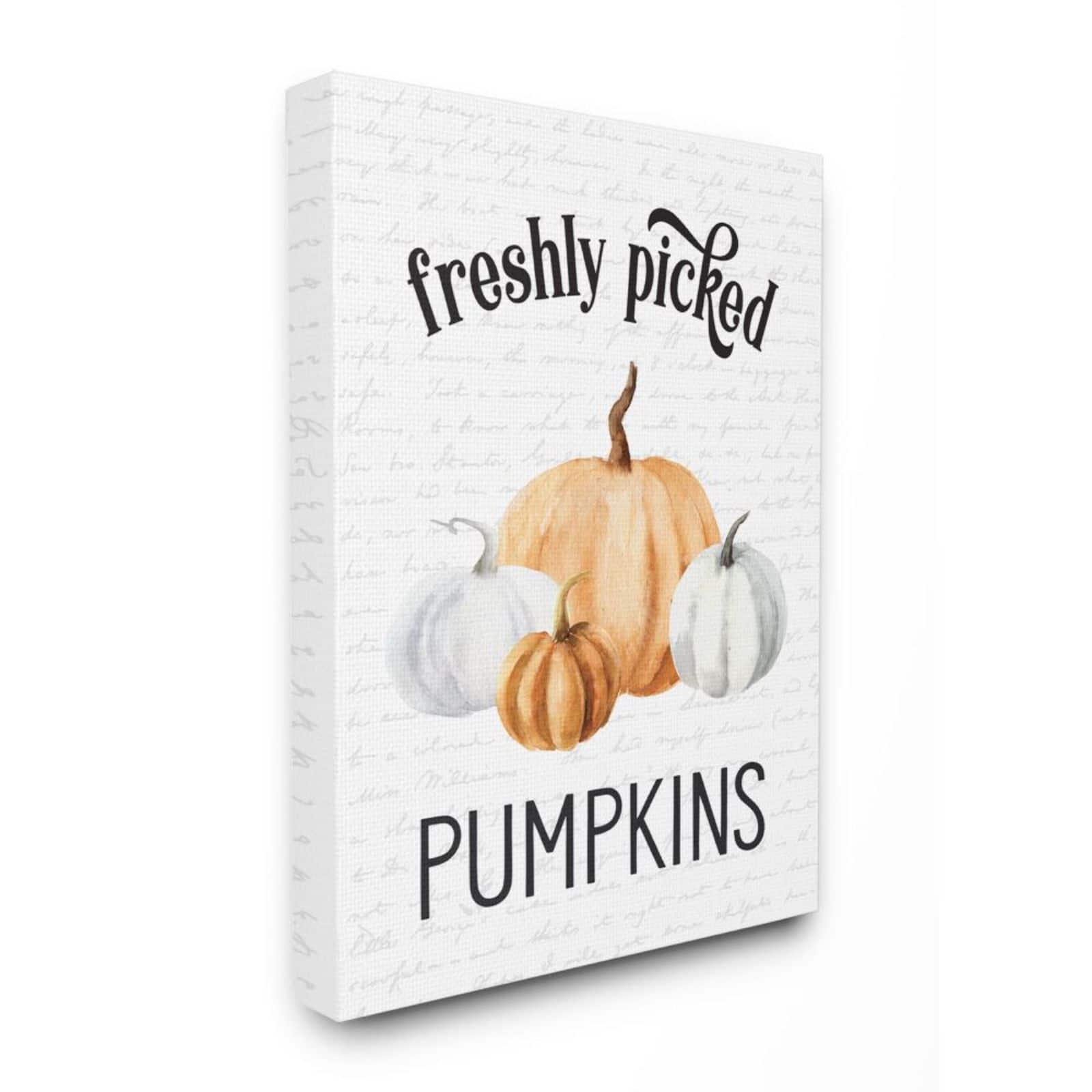 Stupell Industries Freshly Picked Pumpkins Canvas Wall Art