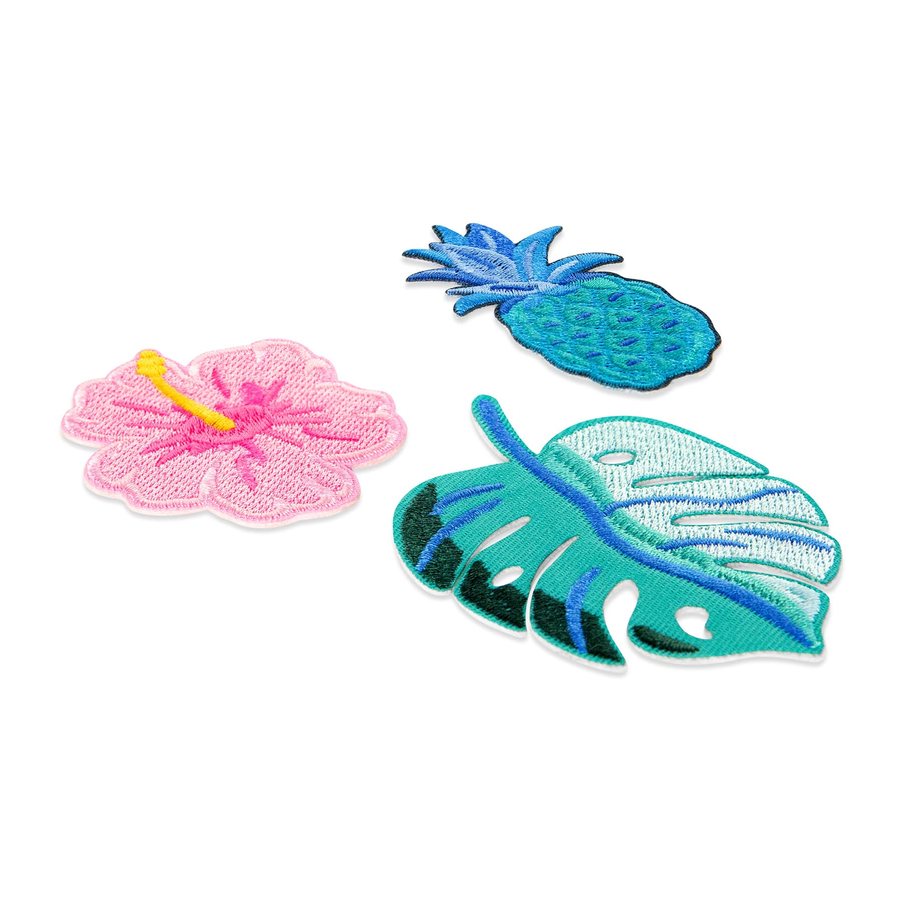Summer Tropical Plants & Flowers Iron-On & Adhesive Embroidered Patch Set by Make Market®