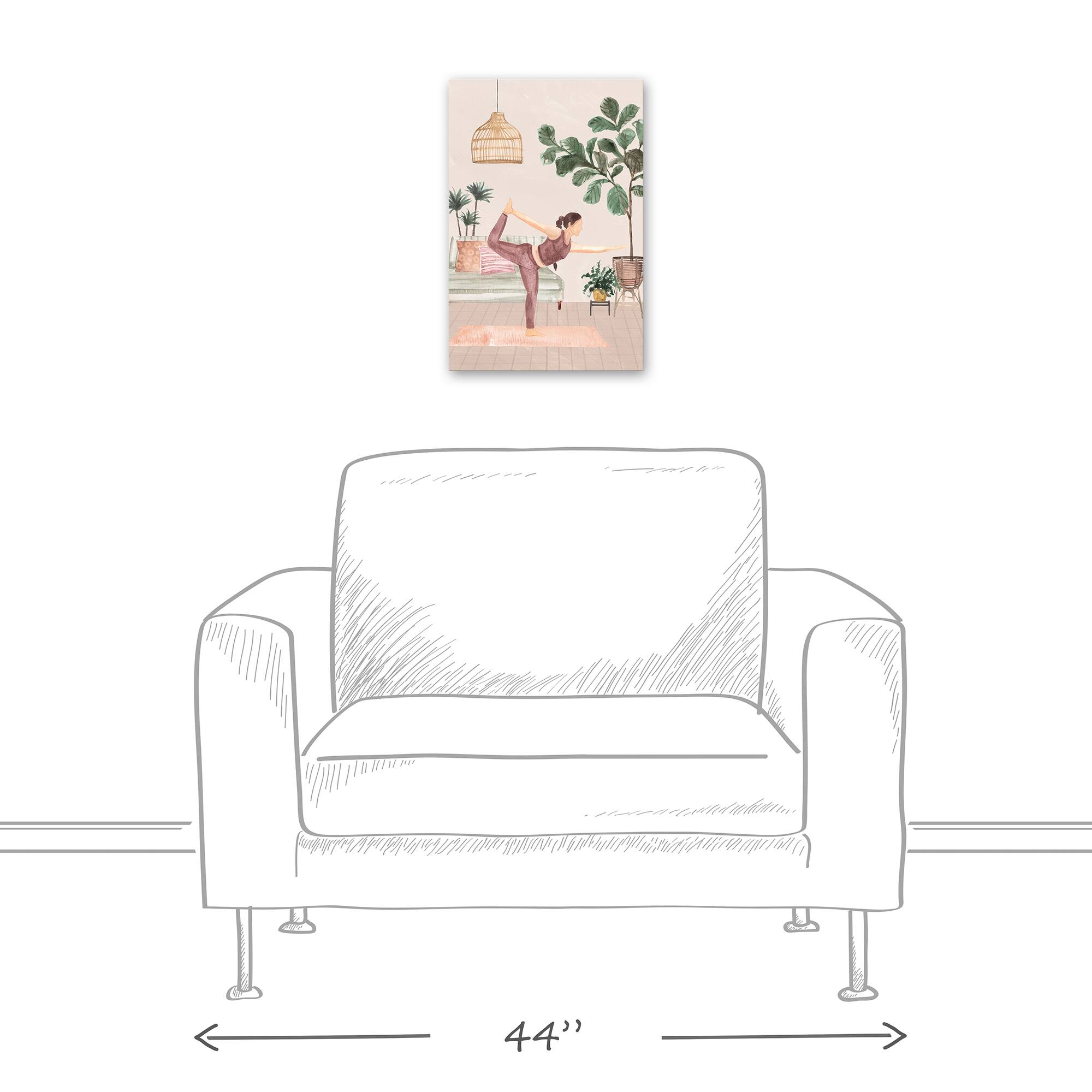 Serene Yoga Scene II 12" x 18" Canvas Wall Art
