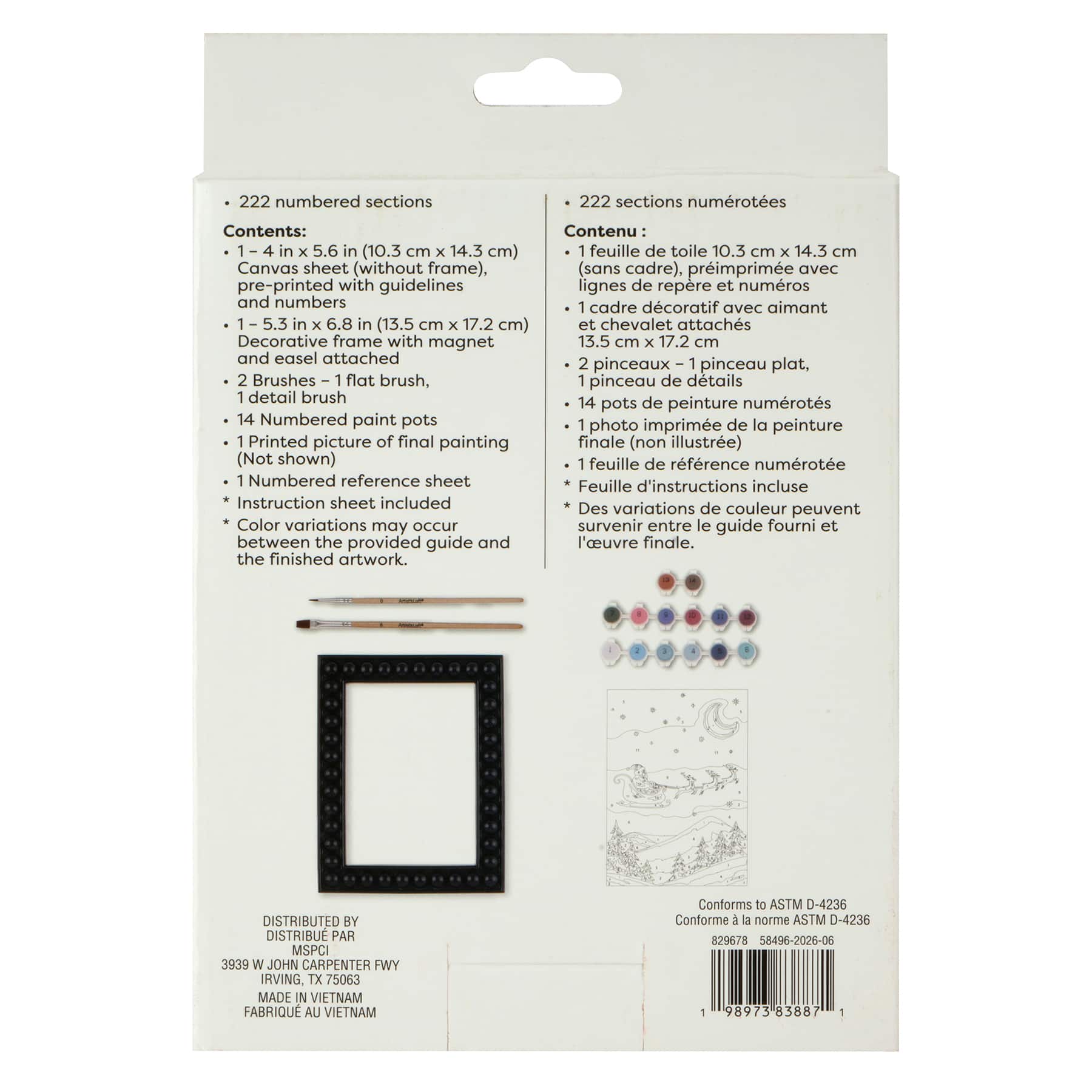 Santa Sleigh Paint-by-Number Framed Mini Kit by Artist's Loft®