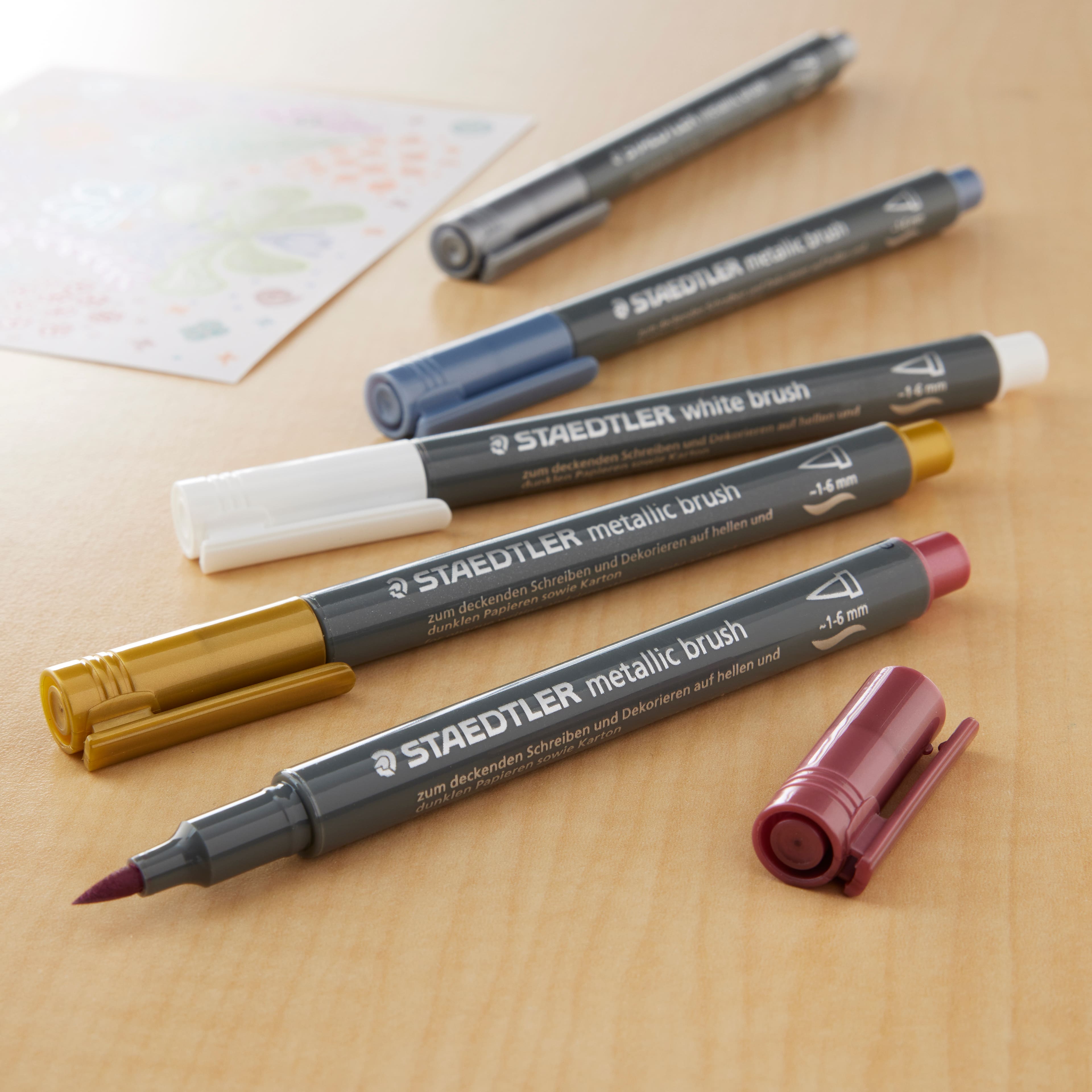 6 Packs: 5 ct. (30 total) Staedtler® Metallic Brush Markers