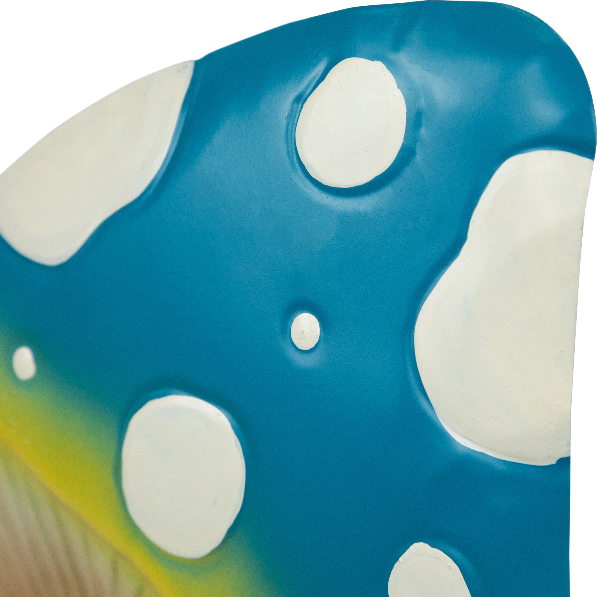 16" Blue & Green Double Spotted Mushrooms Outdoor Garden Stake