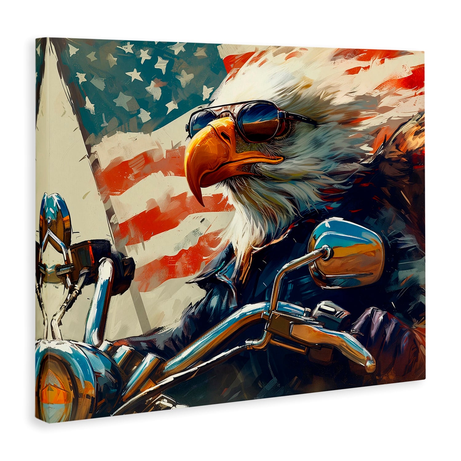 Stupell Industries Patriotic Bald Eagle Canvas Wall Art