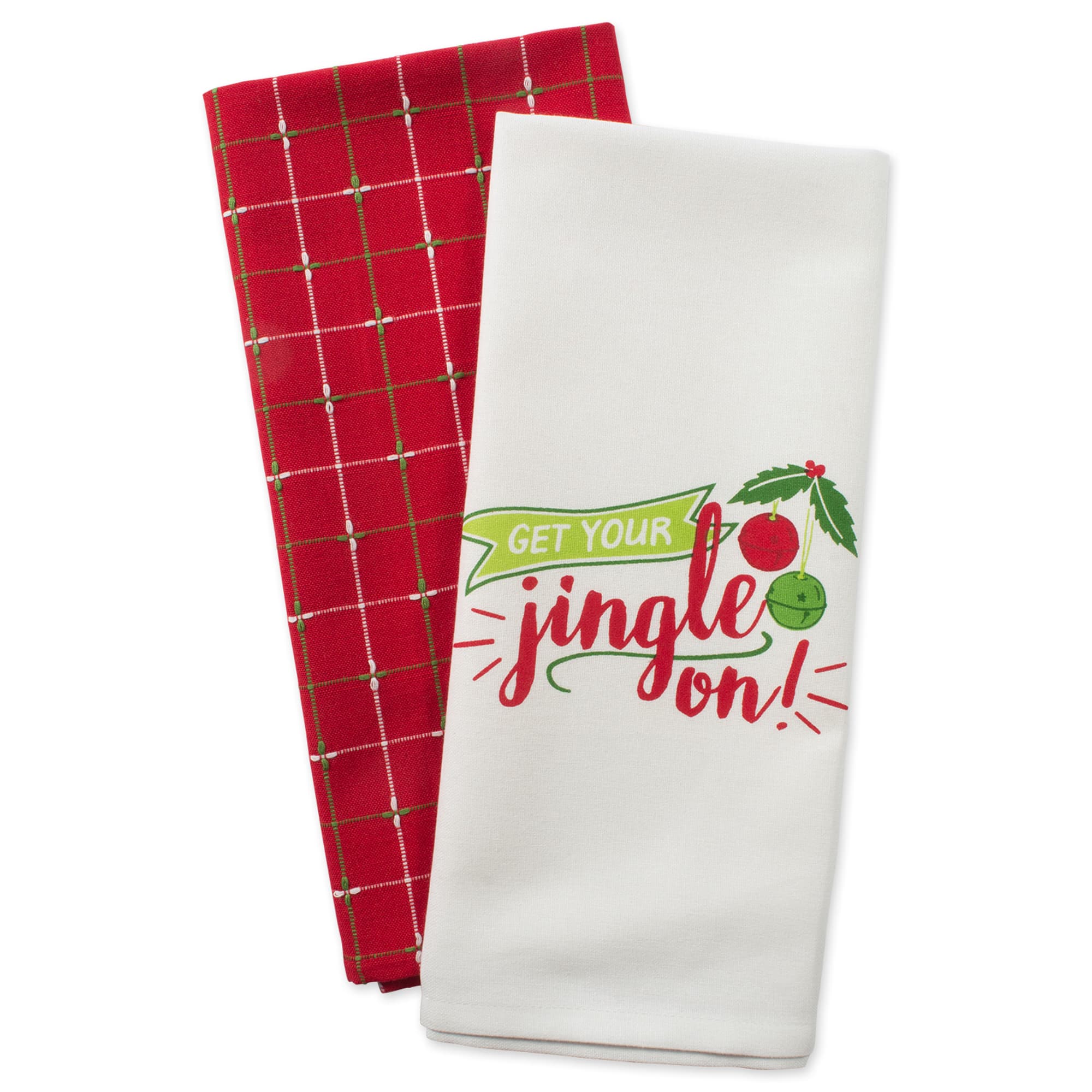 DII® Assorted Jingle On Holiday Printed Dishtowel Set