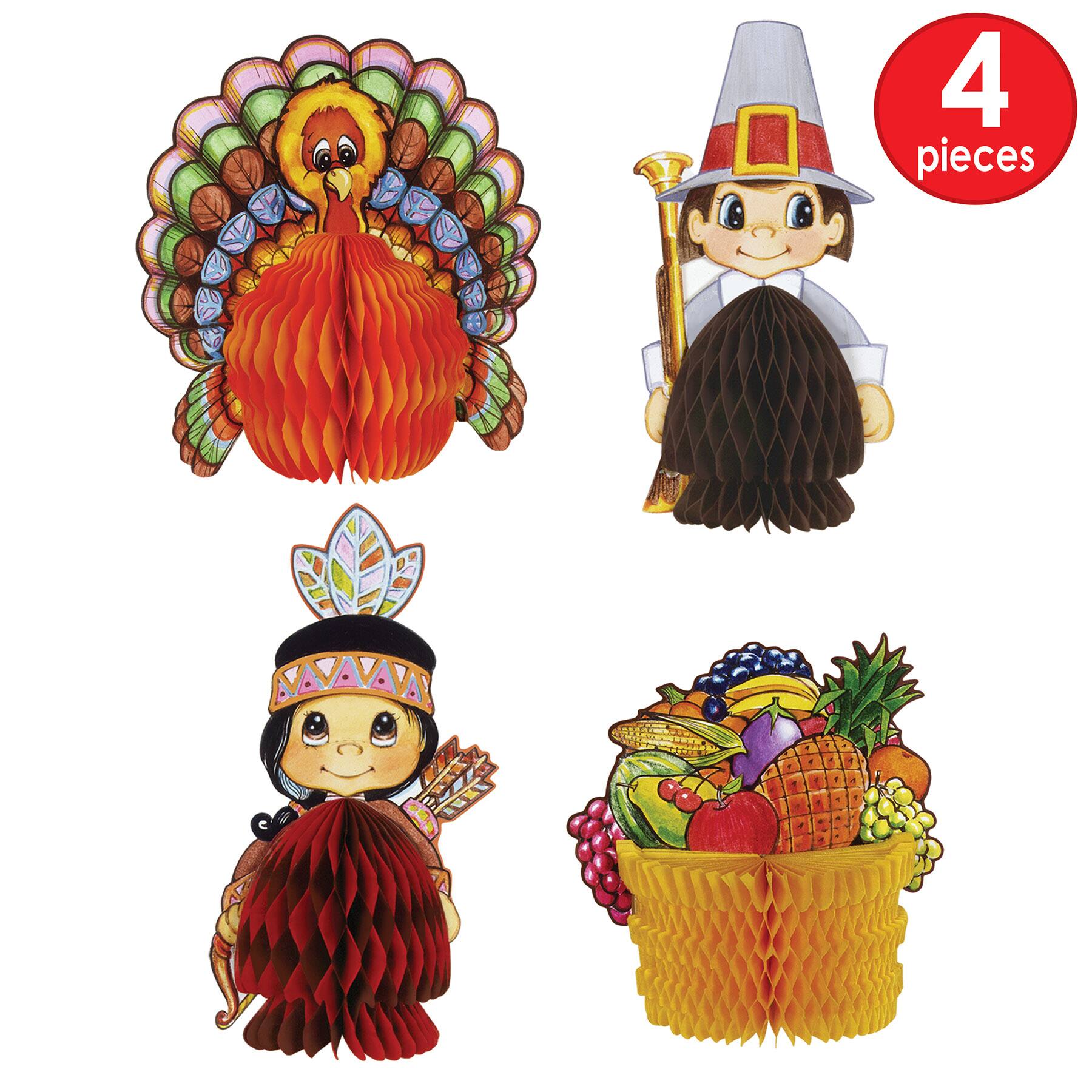 Beistle Thanksgiving Mini Centerpieces, 2 Packs of 4