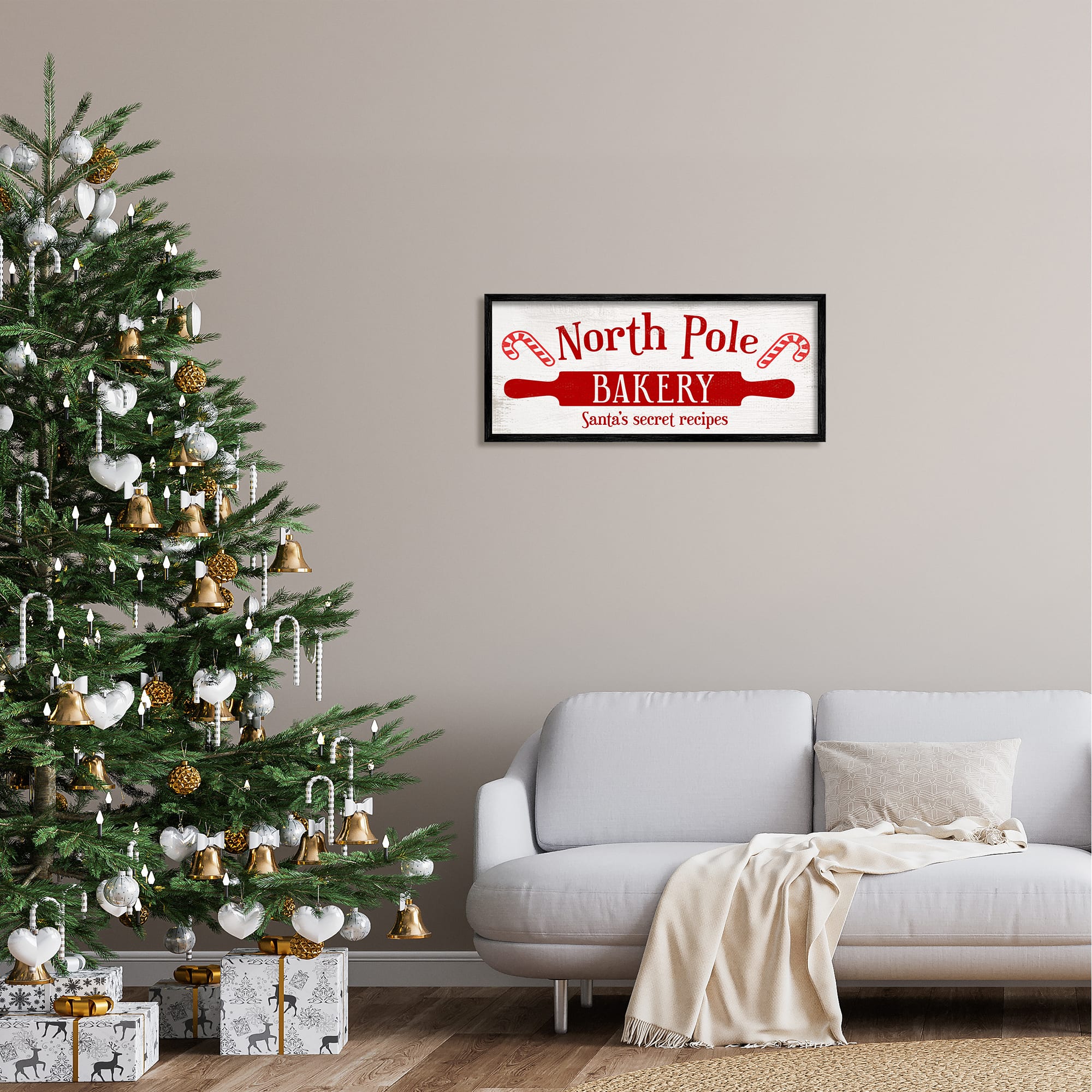 Stupell Industries North Pole Bakery Kitchen Sign Framed Giclee Art