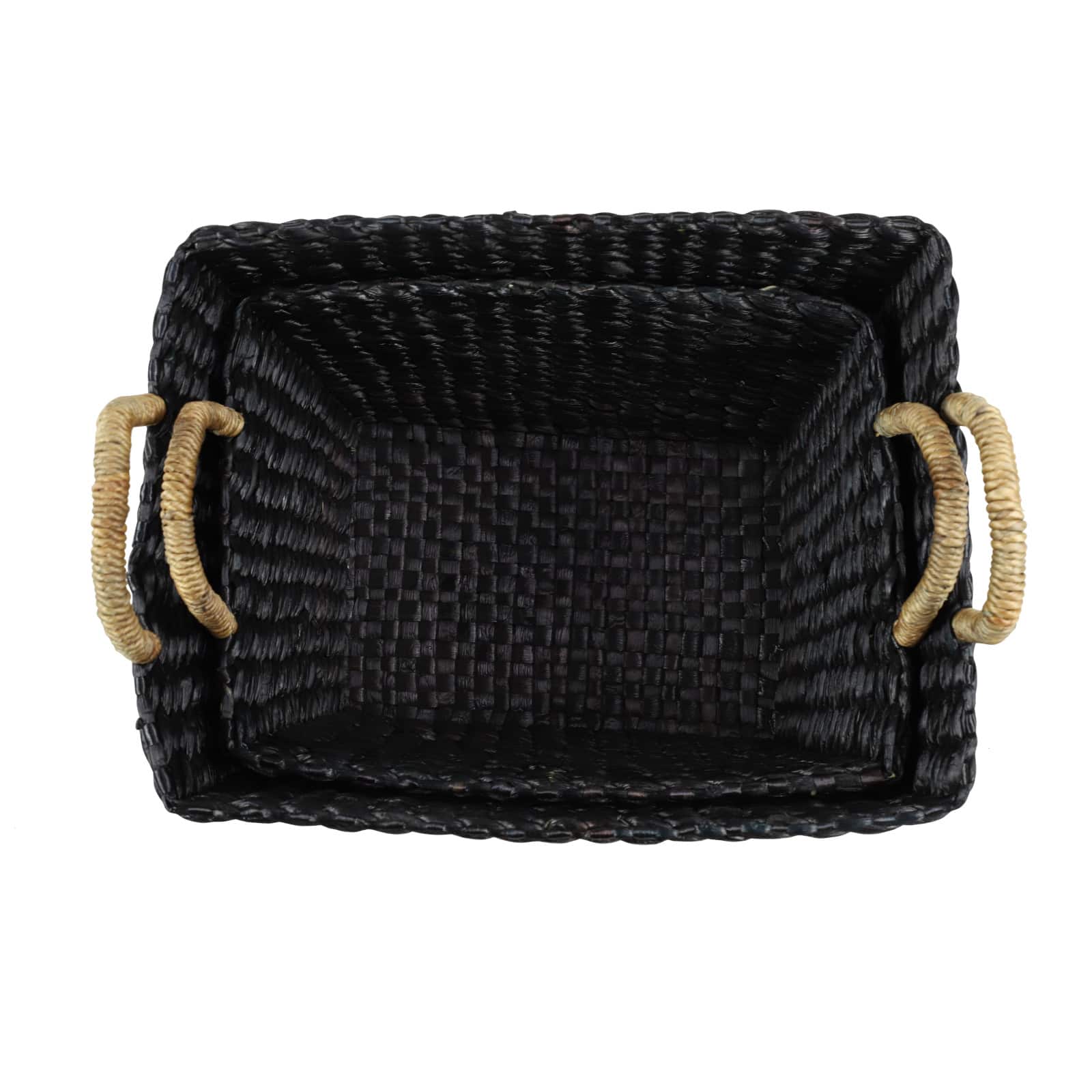 Black Banana Leaf Eclectic Storage Basket Set
