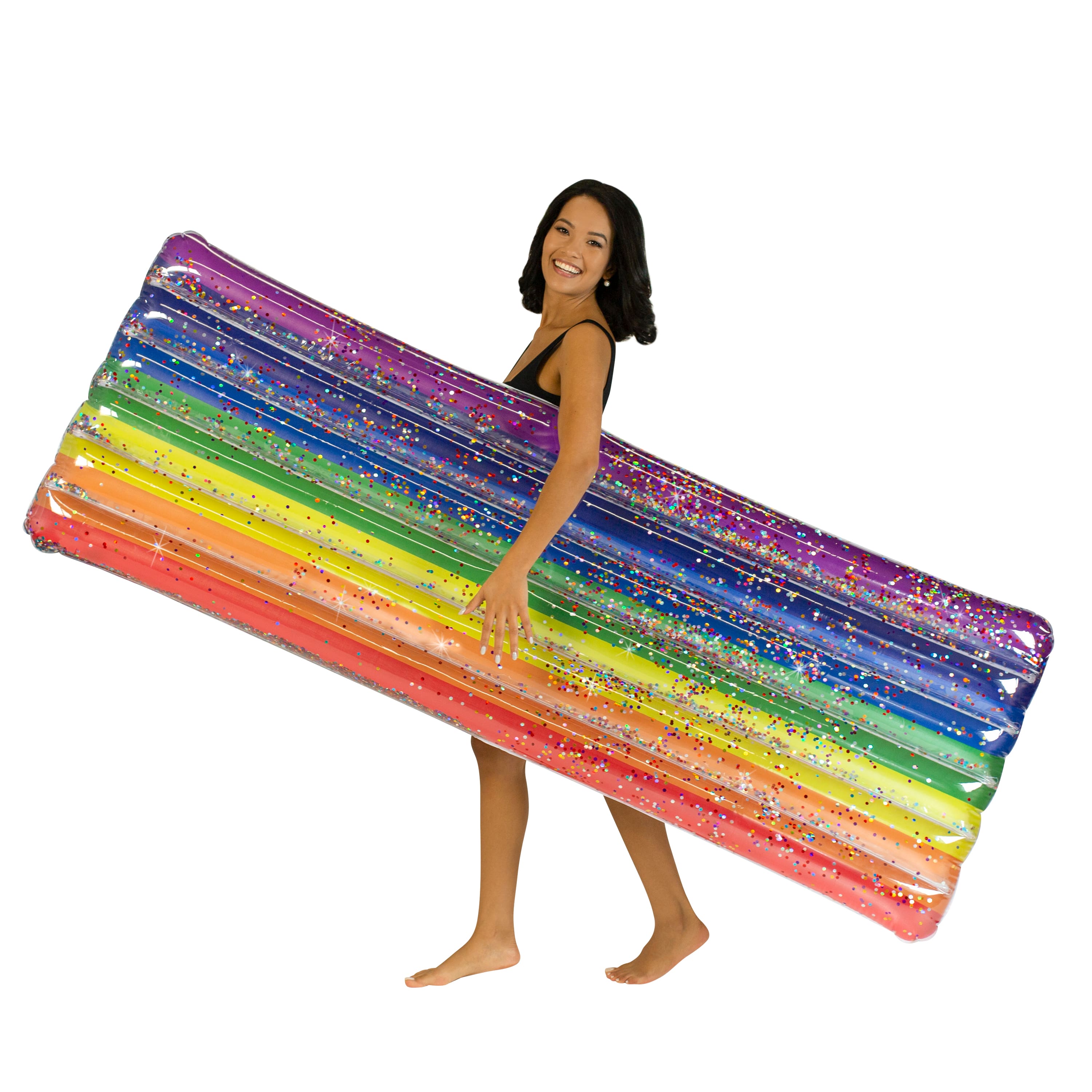 PoolCandy 6ft. Classic Rainbow Deluxe Pool Raft