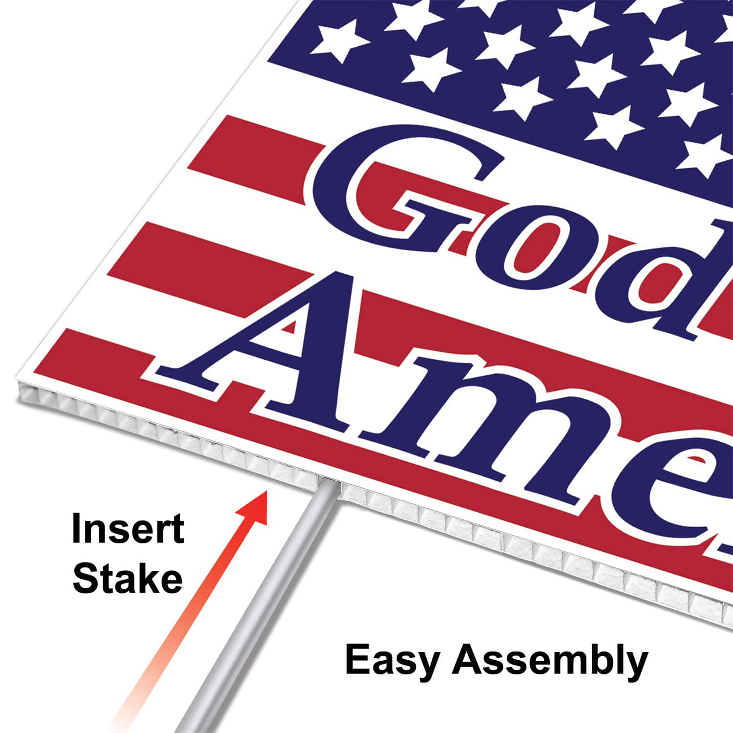 Beistle 11.5" x 15.5" God Bless America Plastic Yard Sign