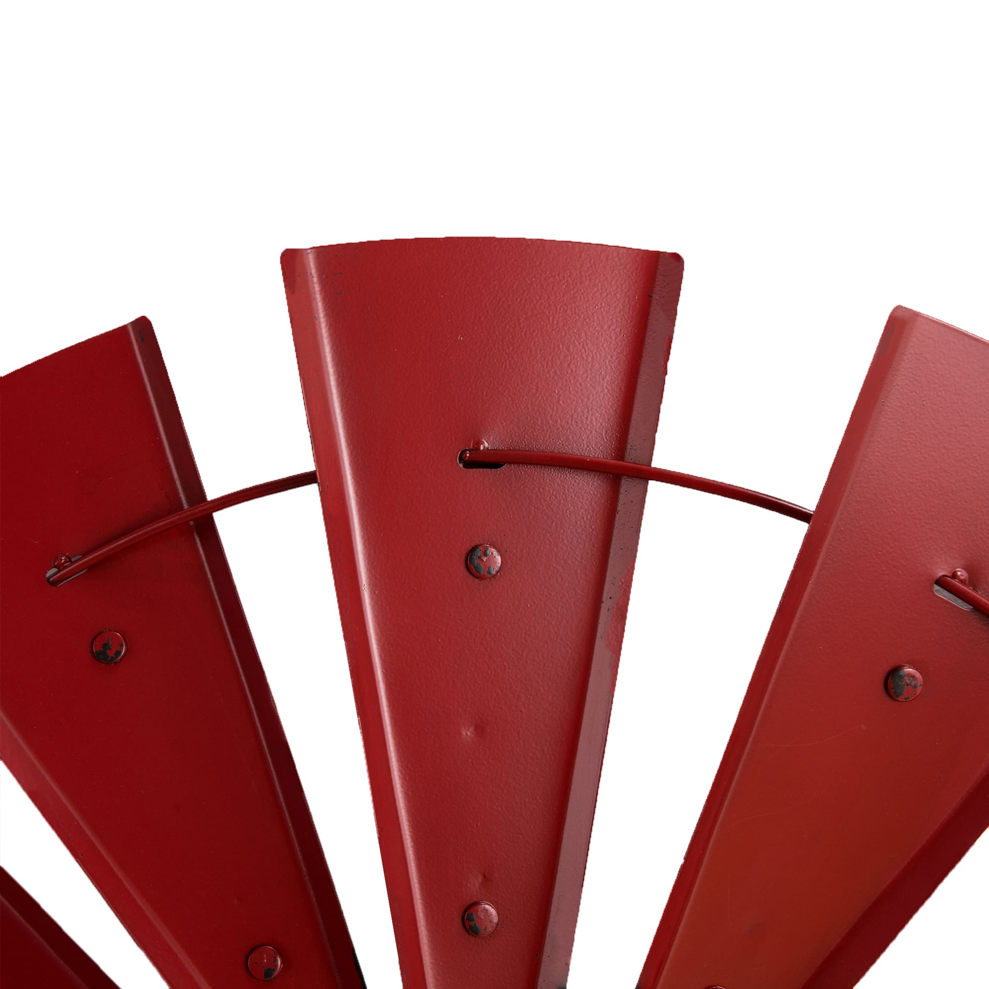 Glitzhome® 28.5" Red Metal Wind Spinner Wall Décor