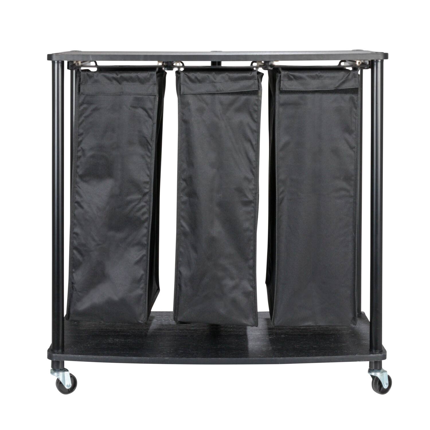 Household Essentials 3-Bag Laundry Sorter with Laminate Shelving
