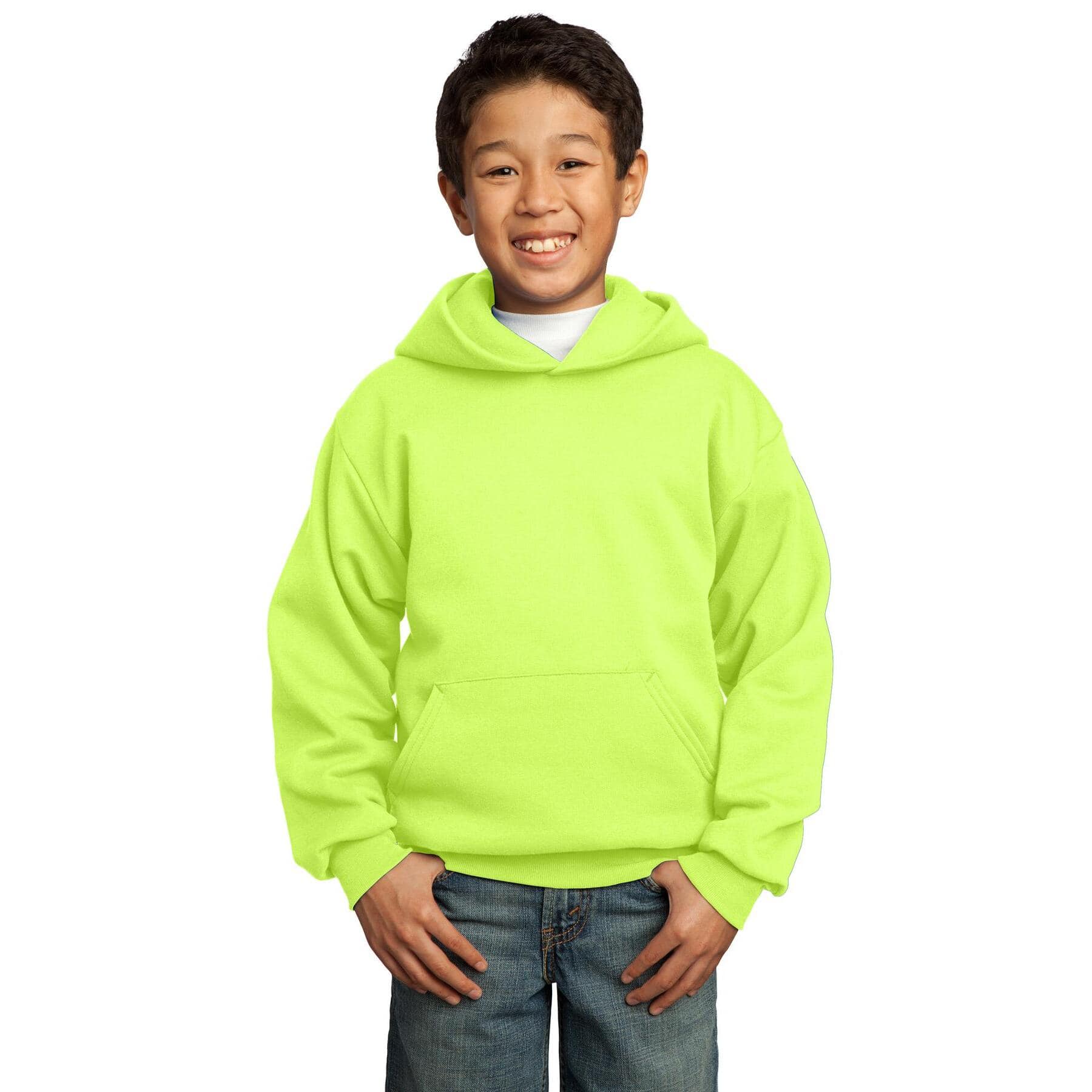 Port & Company® Youth Neon Fleece Pullover Hooded Sweatshirt