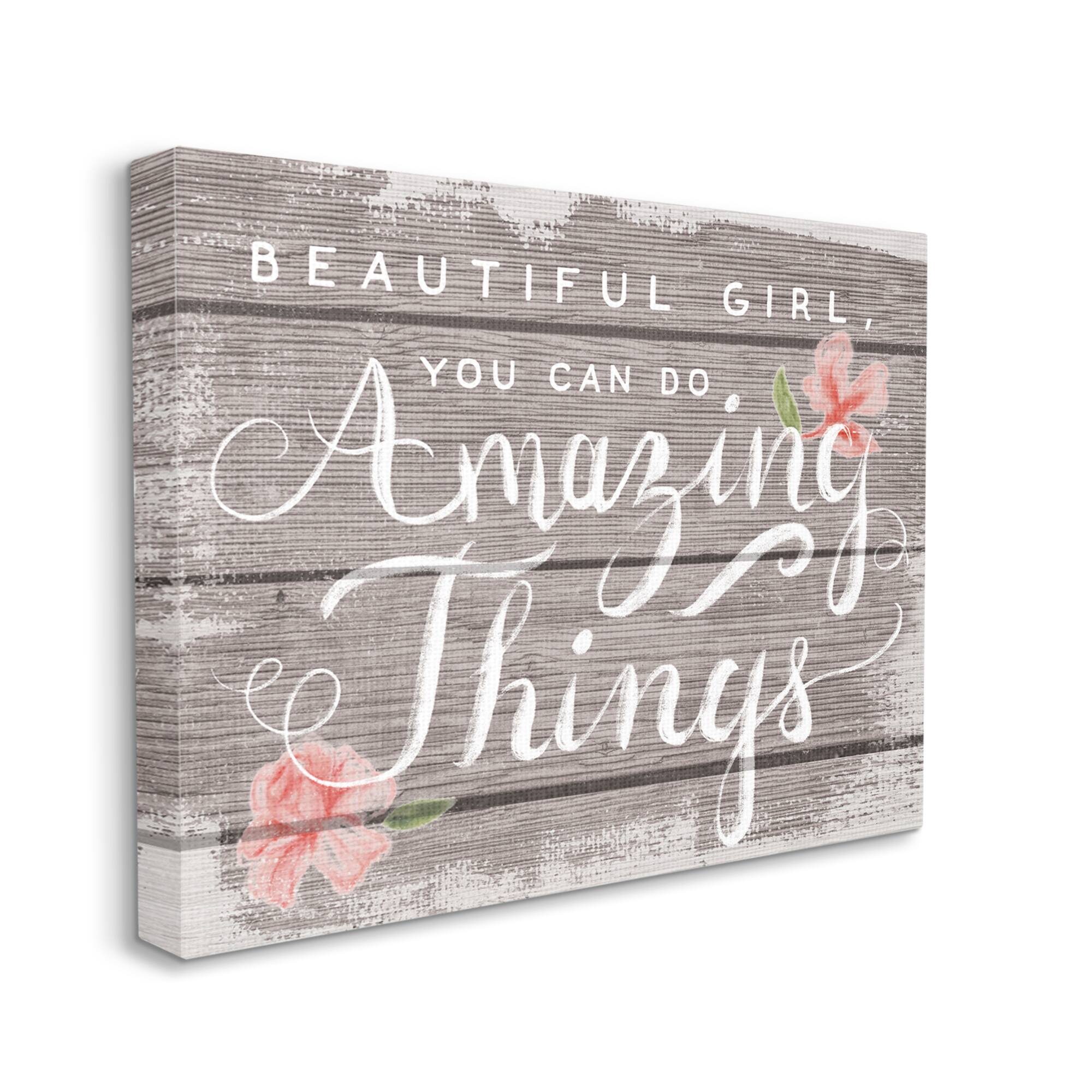 Stupell Industries Beautiful Girl Inspirational Wall Art