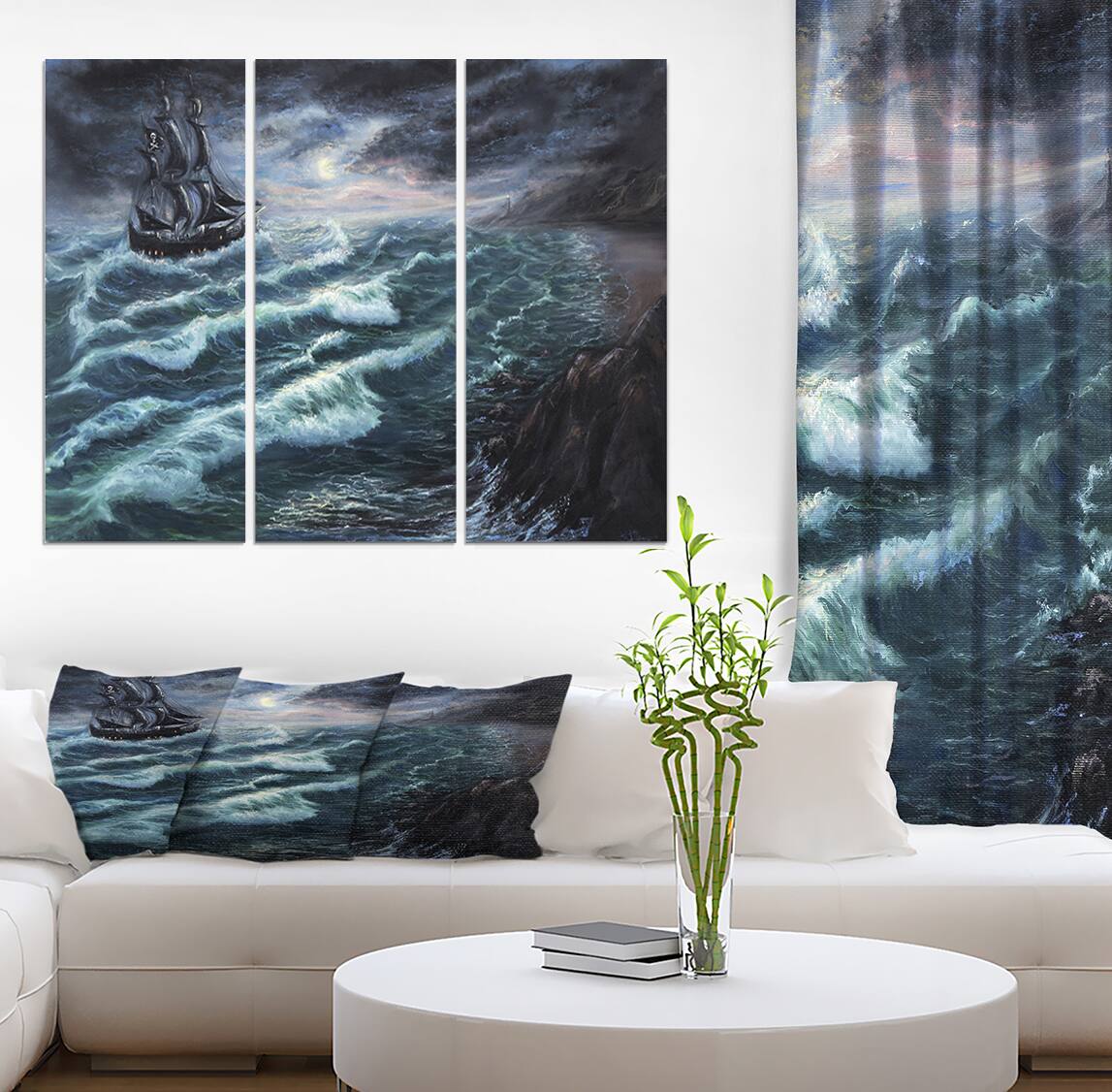 Designart - Pirate Ship Under Stormy Cloud