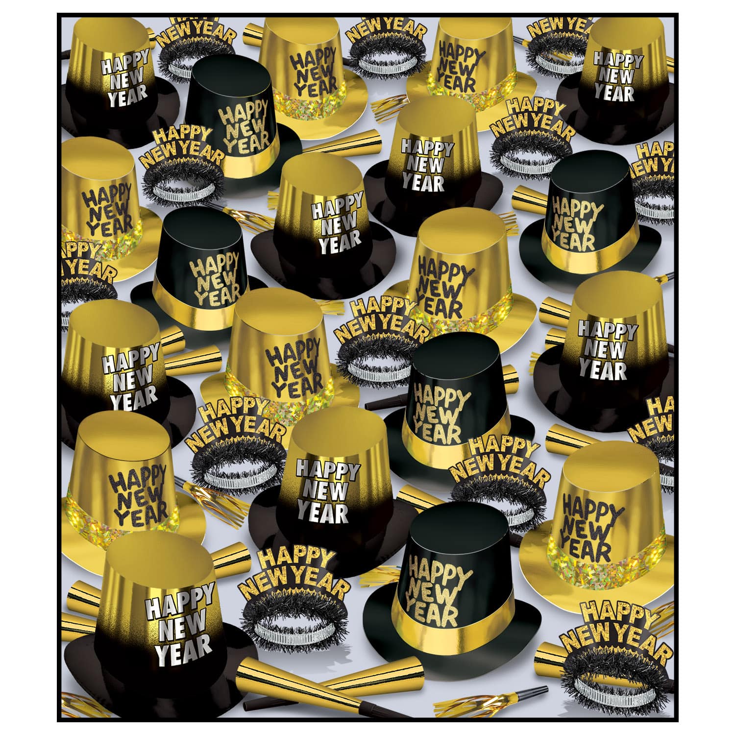 Beistle Black & Gold the Great New Year Accessory Kit