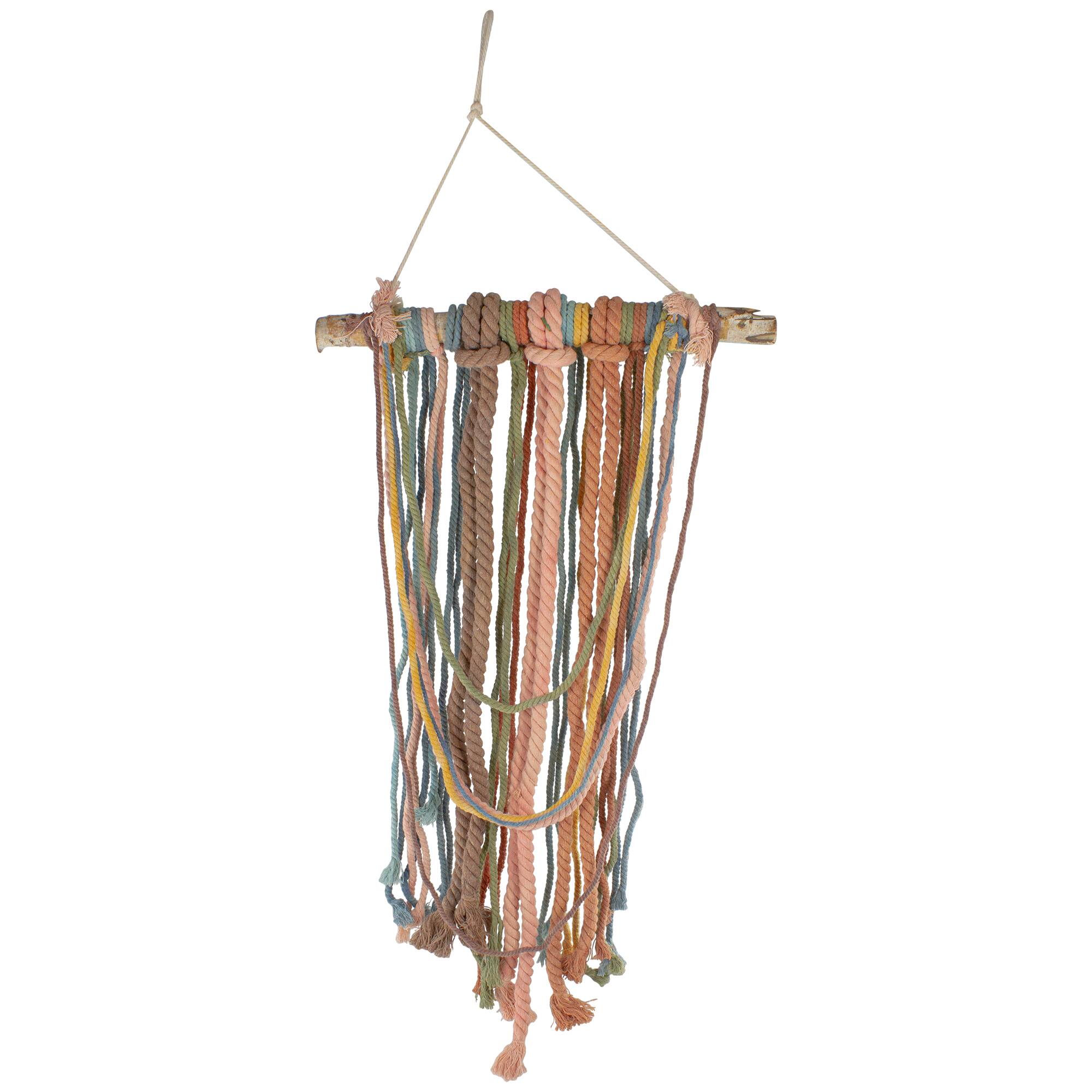 2.5ft. Rustic Knotted Rope Shade on Birch Branch Wall Art