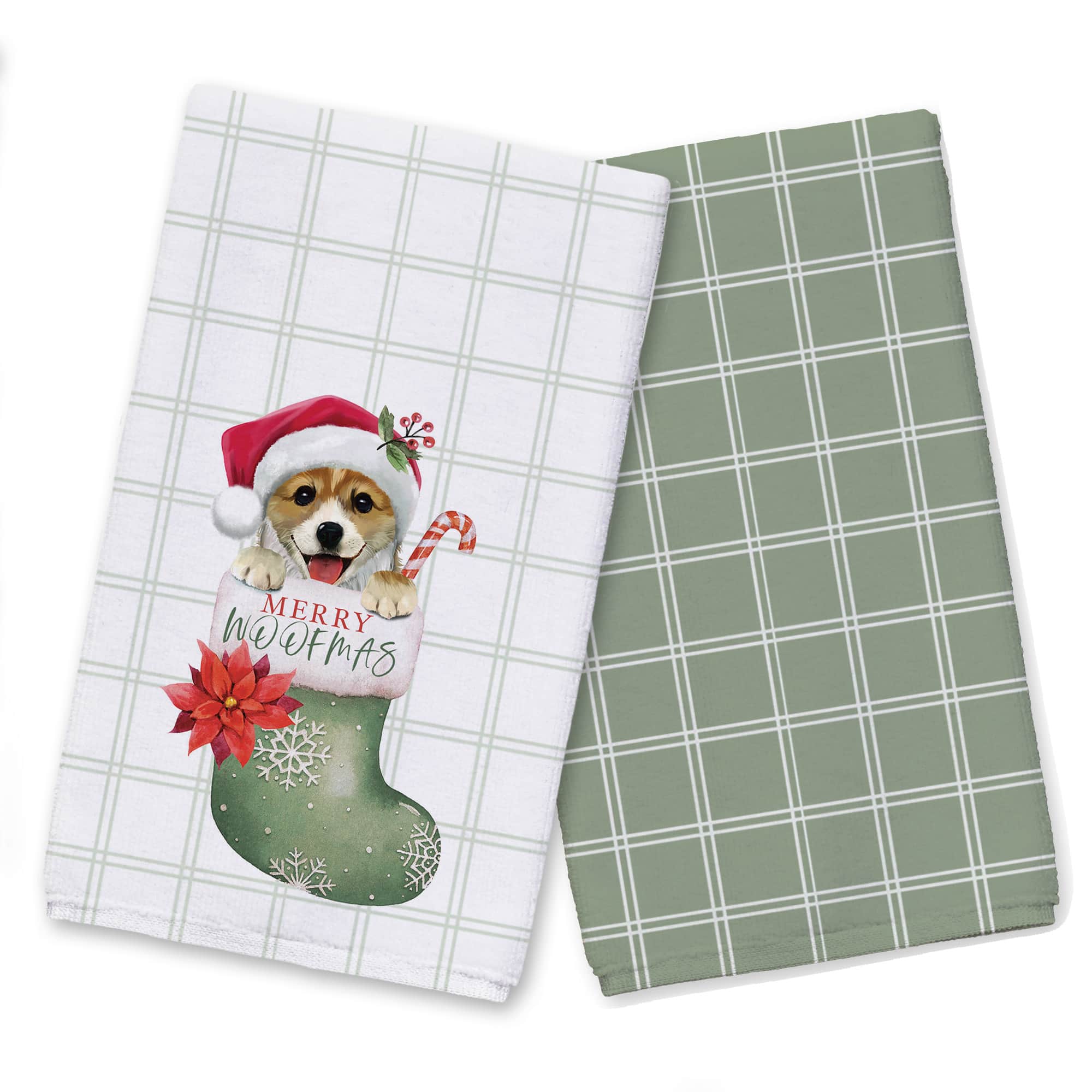 Puppy Stocking Tea Towel, 2ct.
