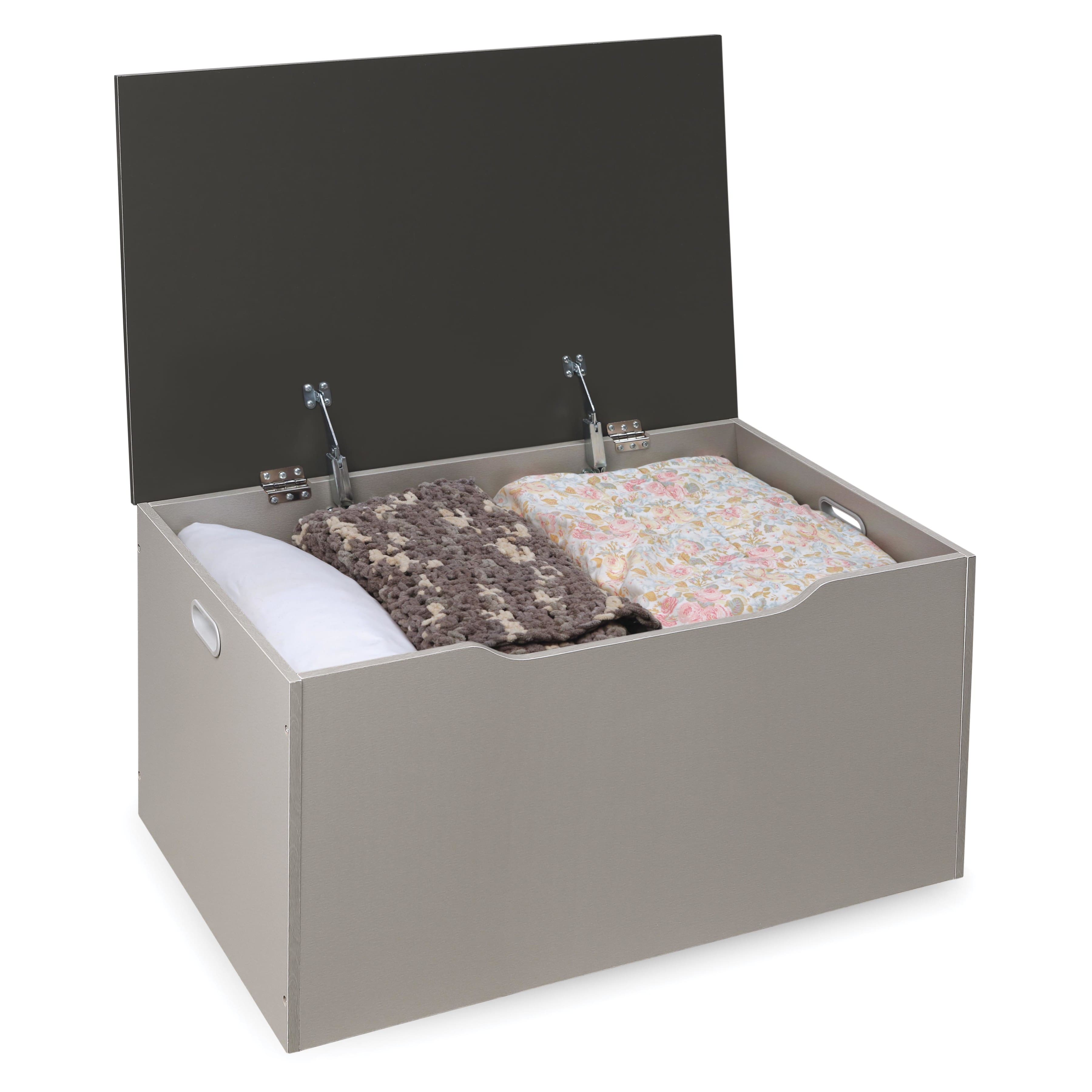 Badger Basket Woodgrain Gray Flat Bench Top Toy & Storage Box