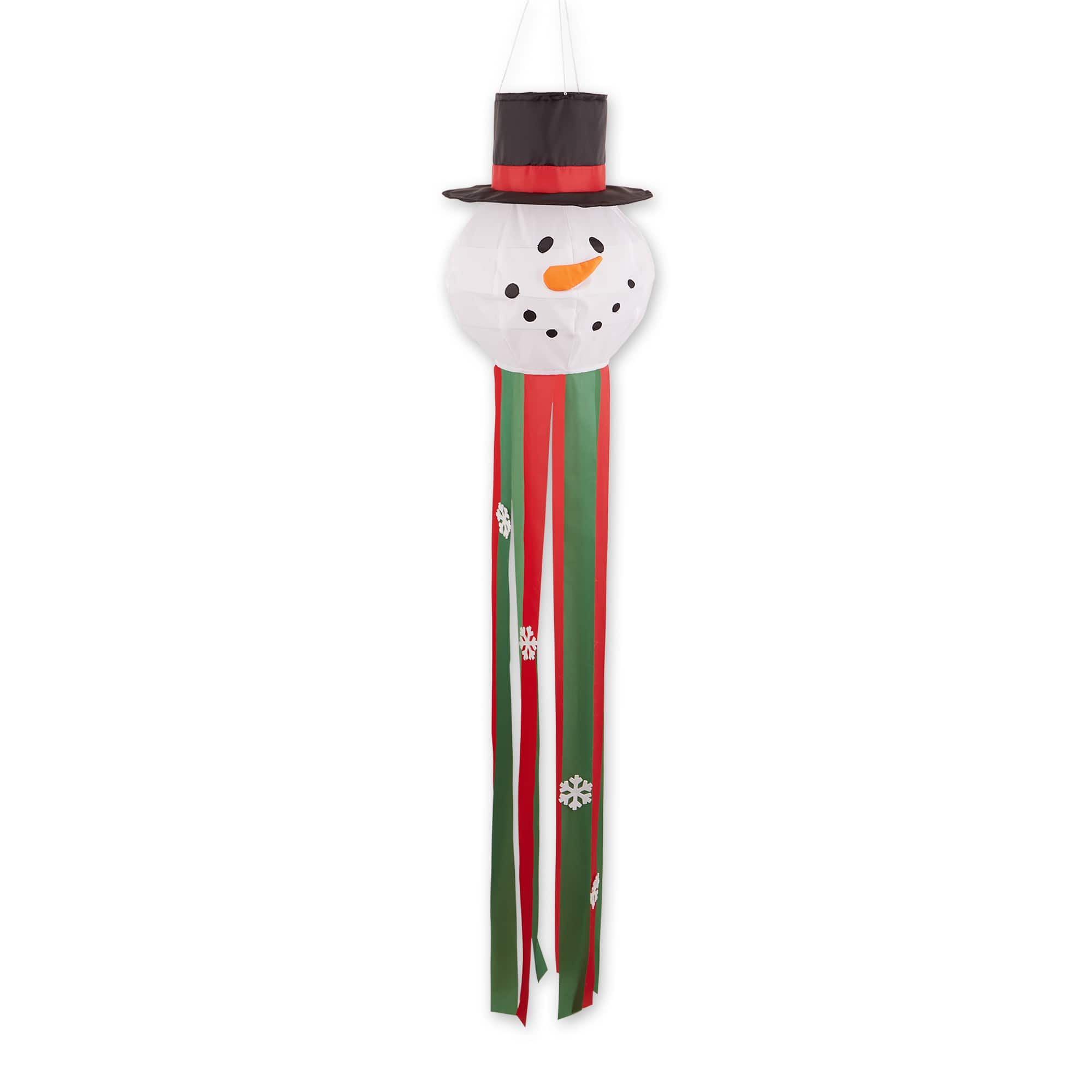 53" Red, Green & White Snowman Windsock