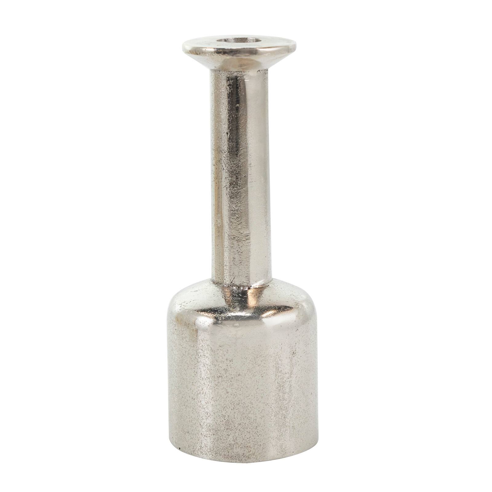 Silver Aluminum Taper Candle Holder with Rounded Bases Set